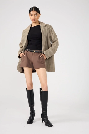 Perfect Stranger Luca Low Rise Shorts Taupe Side Pockets Cool Weather