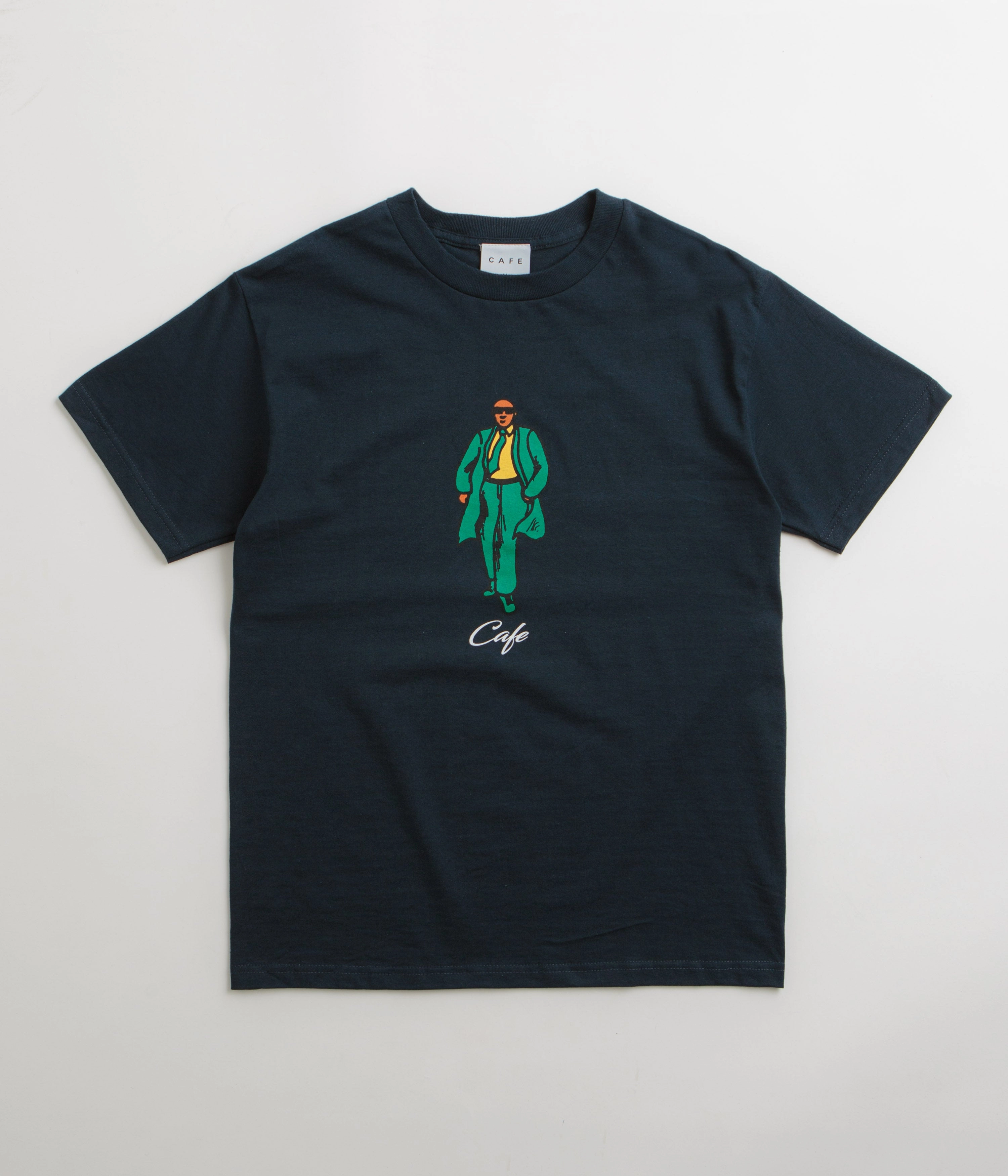 Skateboard Cafe Suited T-Shirt - Navy Seasonal Wear Reinforced Neckline