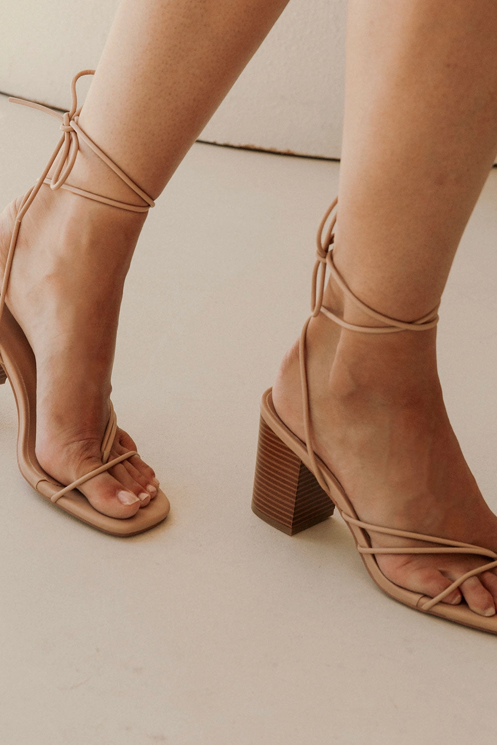 Night Out Zita Strappy Heels - Tan