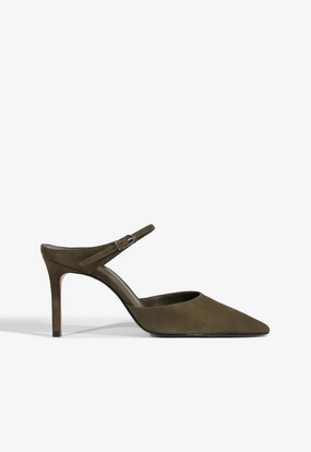 Laura Mule Suede Pump Tuxedo Party Shoes