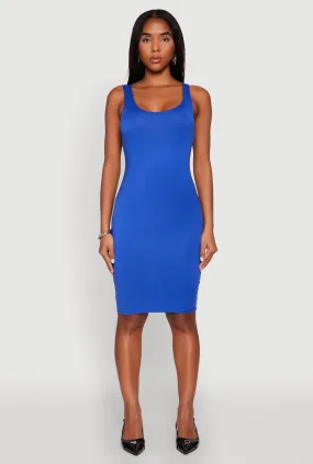 Scoop Neck Midi Tank Dress Sleek Cut