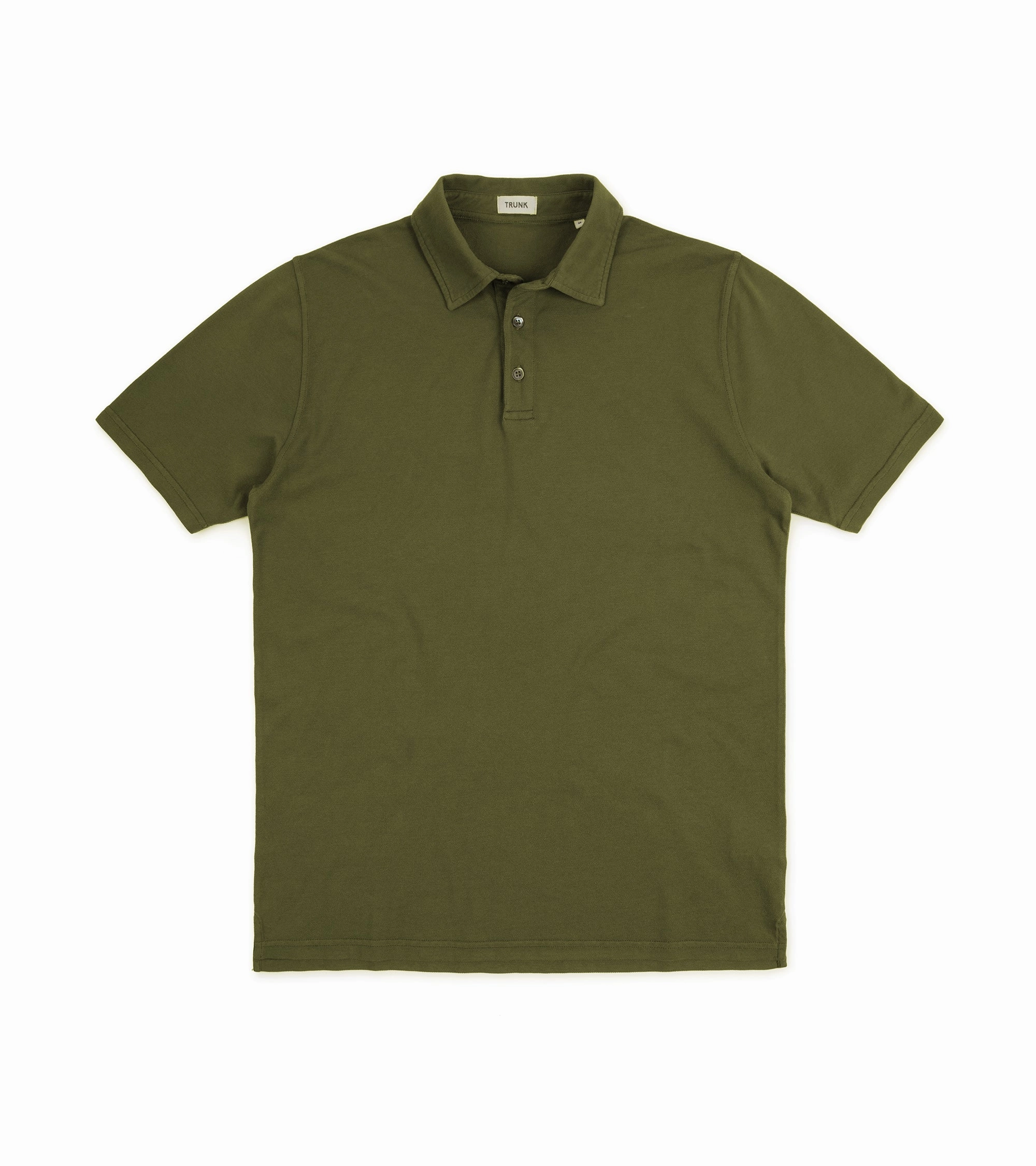 Trunk Moxon Short Sleeve Polo Shirt: Olive EasyCare Textile Moisture Wicking Fabric
