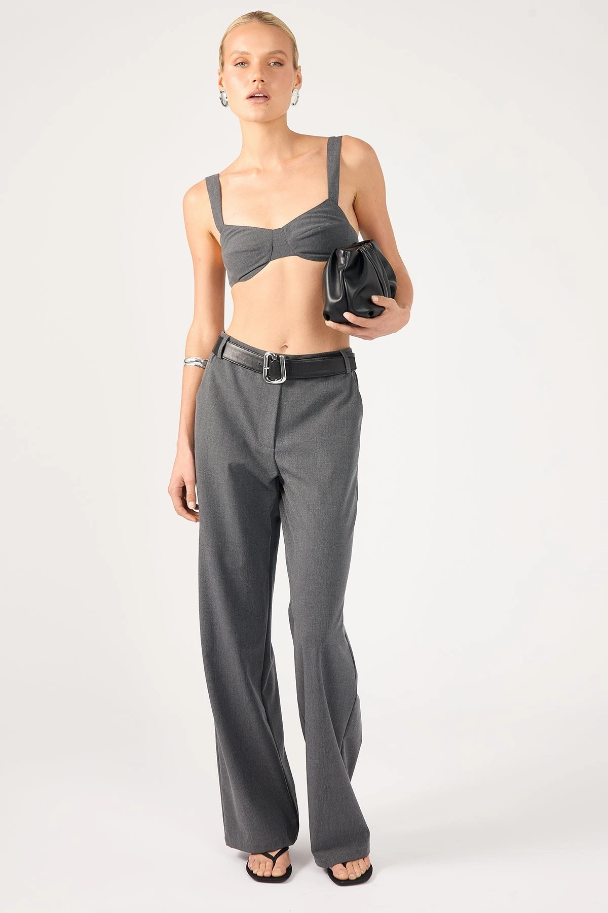 Perfect Stranger Koda Mid Rise Tailored Pant Grey Comfortable fit