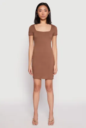 Perfect Layers Light And Airy Square Neck Mini T Shirt Dress