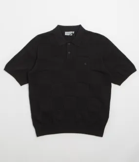 Anti Pilling Finish Minimalist fashion Carhartt Checker Polo Shirt - Black