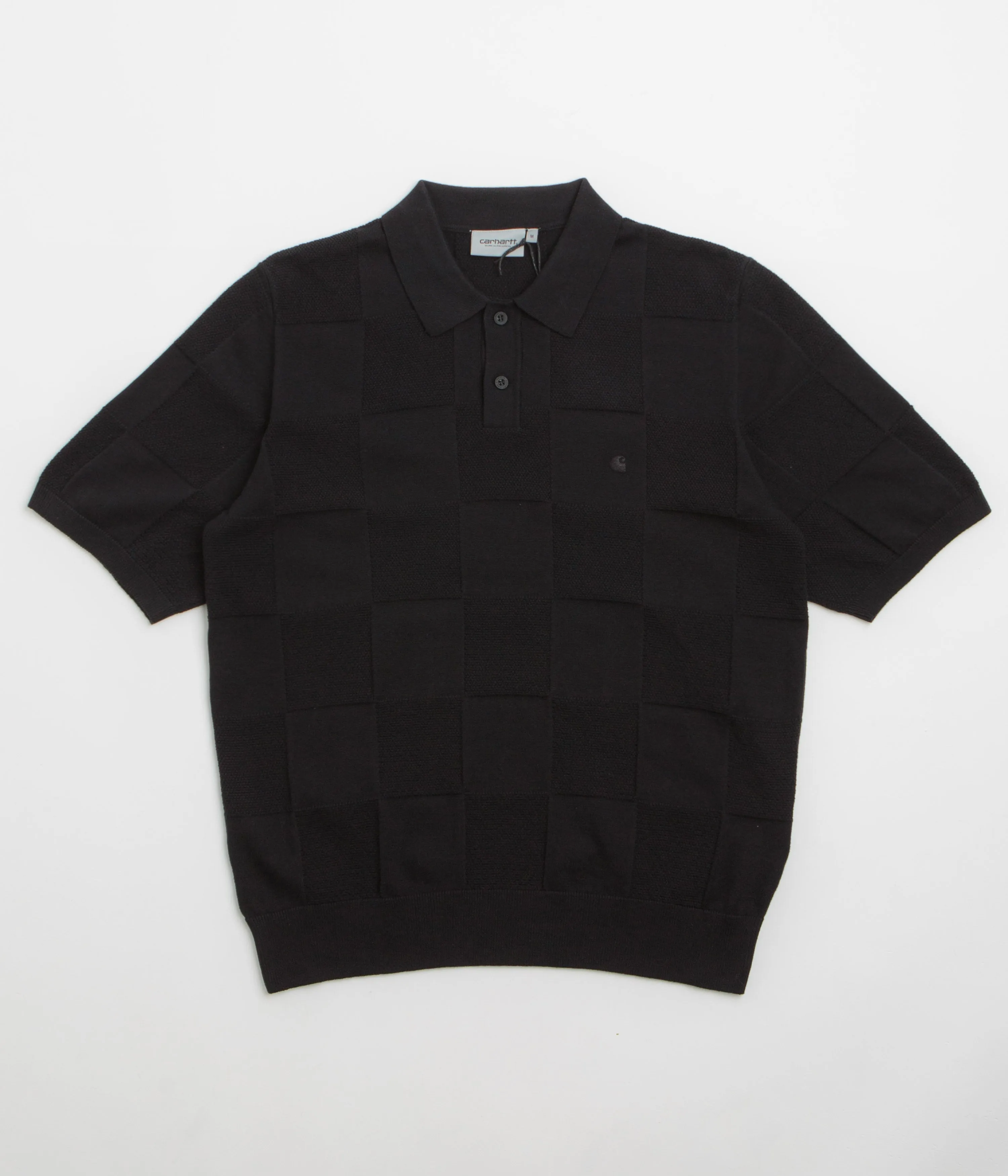 Carhartt Checker Polo Shirt - Black Seasonal Collection Everyday Outfit