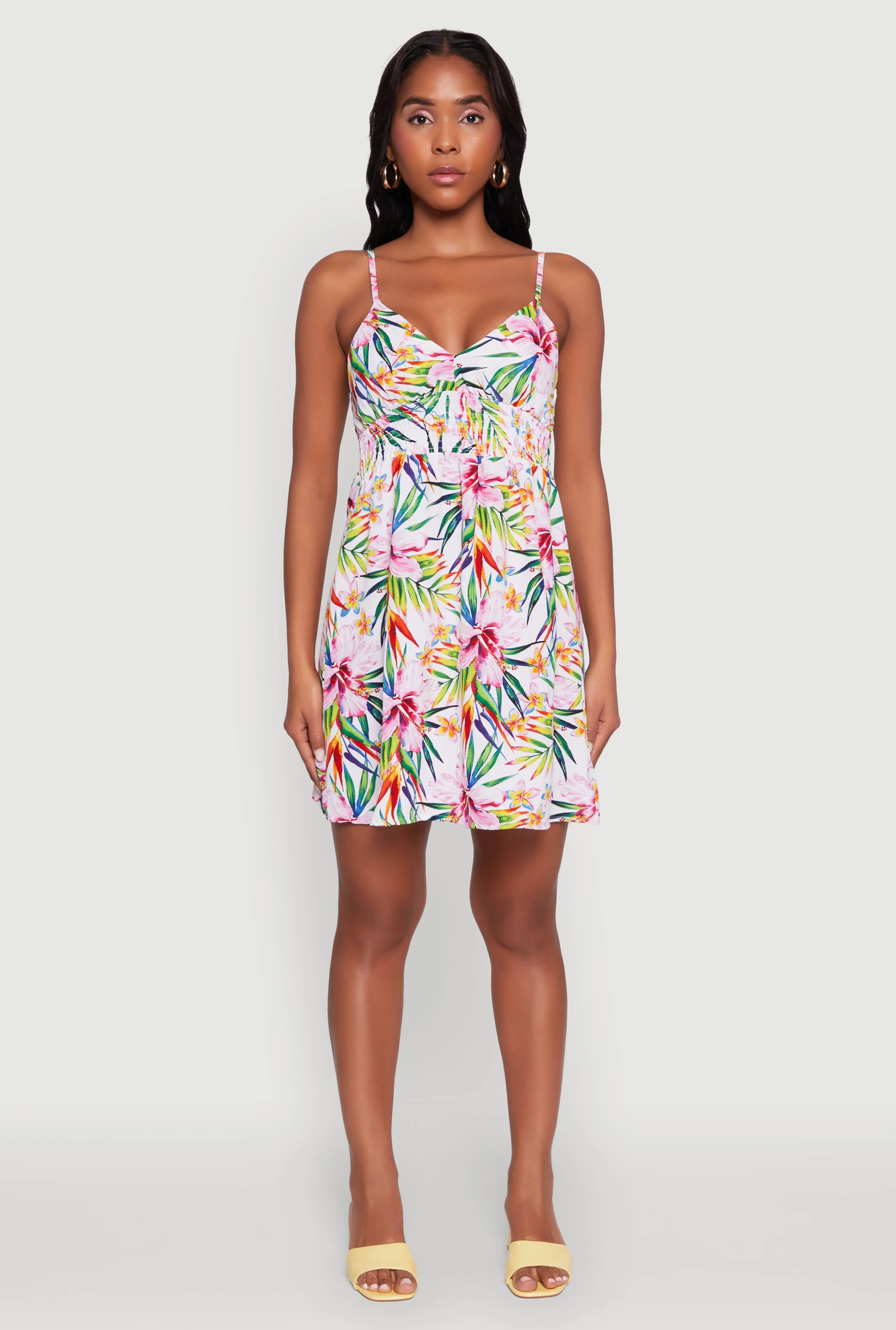Flow Line One Piece Look Tropical Floral Sleeveless Sundress