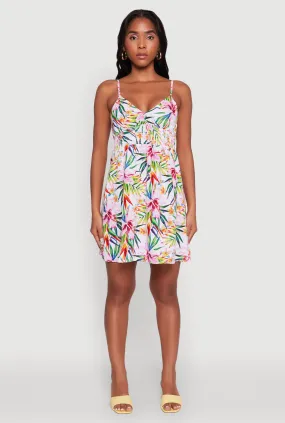 Flow Line One Piece Look Tropical Floral Sleeveless Sundress