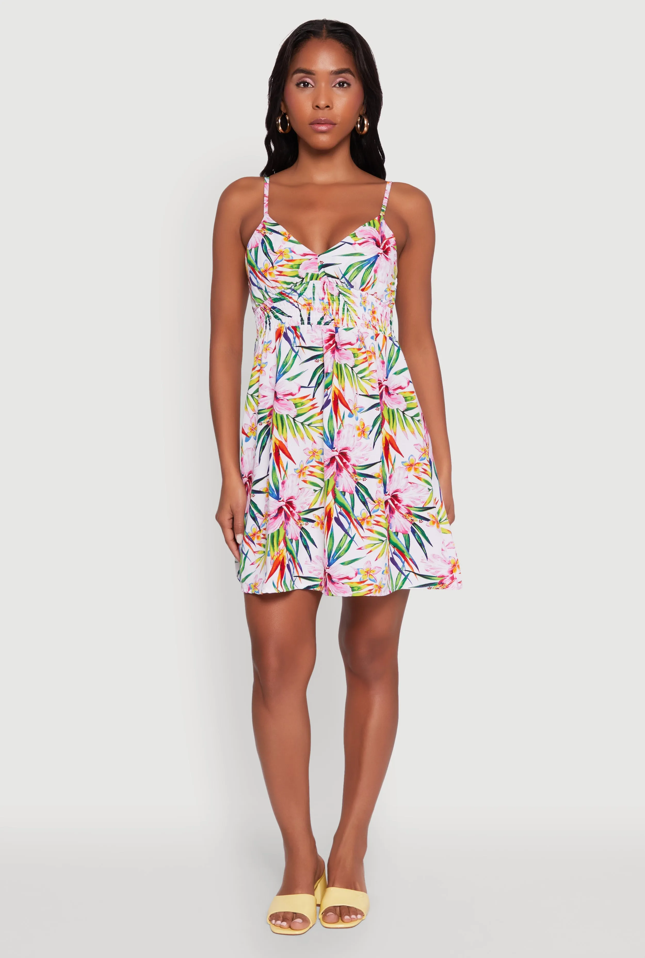 Happy Fit Everyday Outfit Tropical Floral Sleeveless Sundress