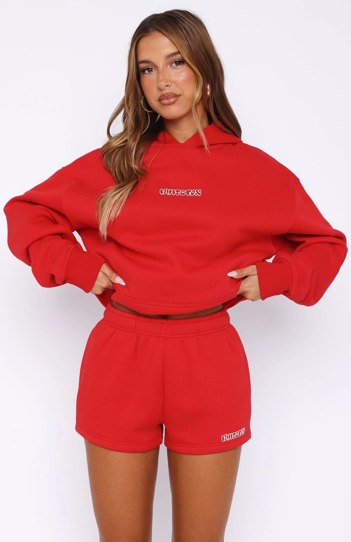 Take A Guess Lounge Shorts Red Clean Lines Easy Stretch