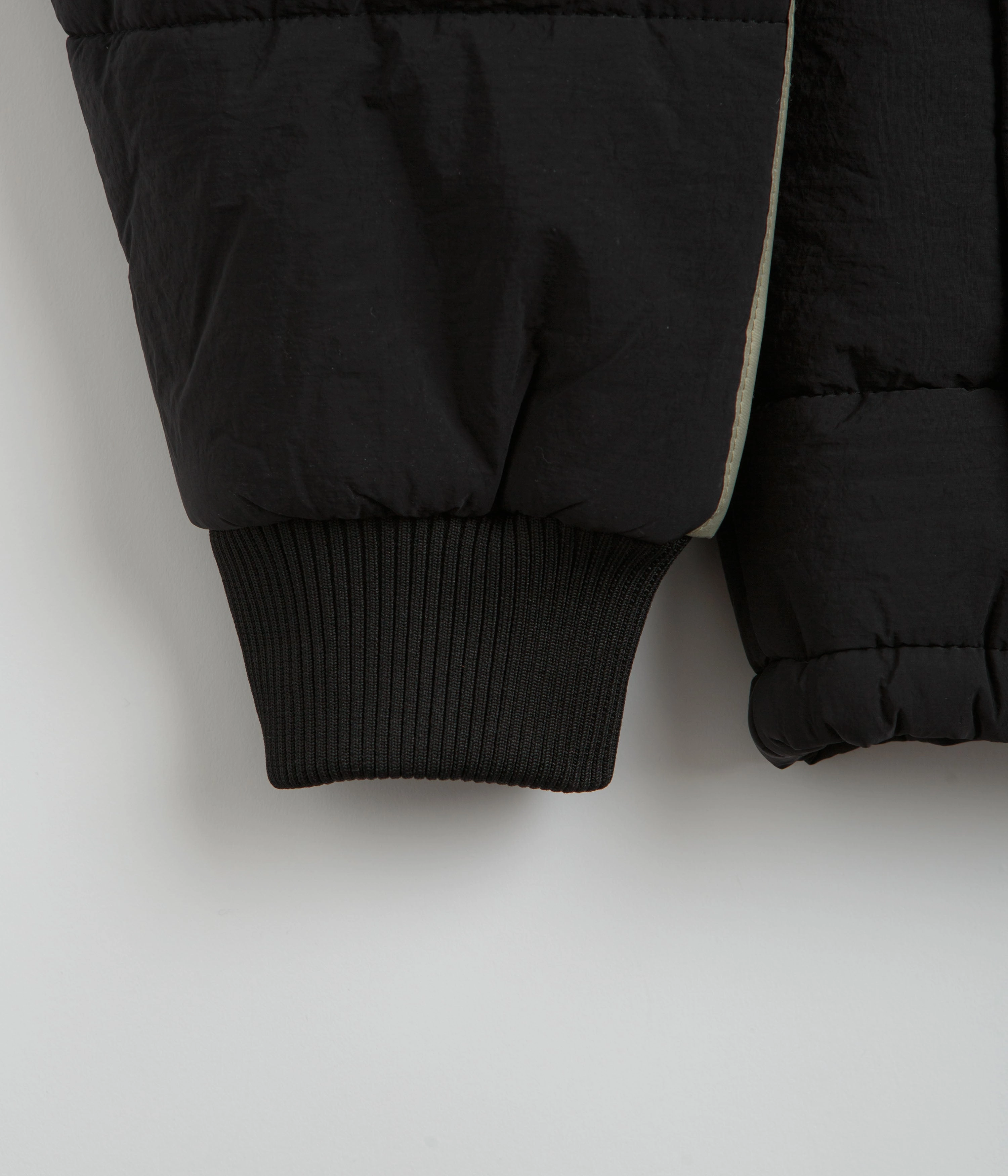 Elastic Cuff Adjustment Stretch Weave Fabric Fucking Awesome Dill Racing Puffer Jacket - Black
