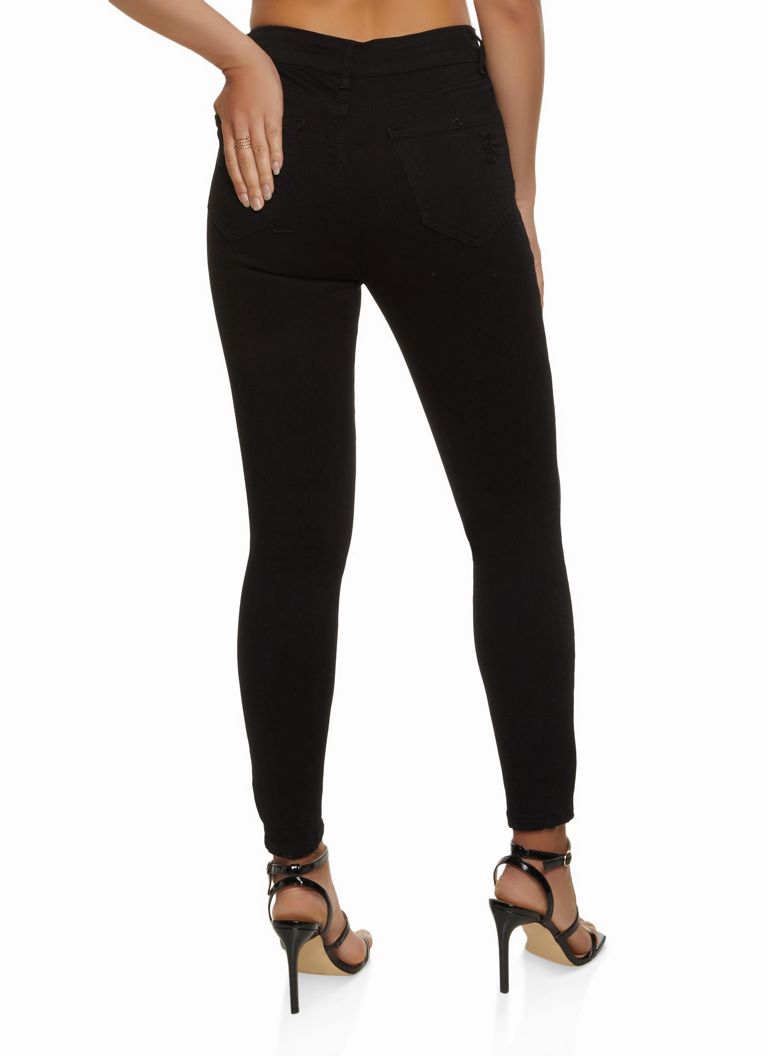 WAX Basic Distressed High Waist Skinny Jeans All Use Wear Any Time Wear