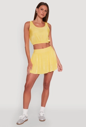 Almost Famous Plisse Lined Skater Skirt Smooth Feel Road Trip