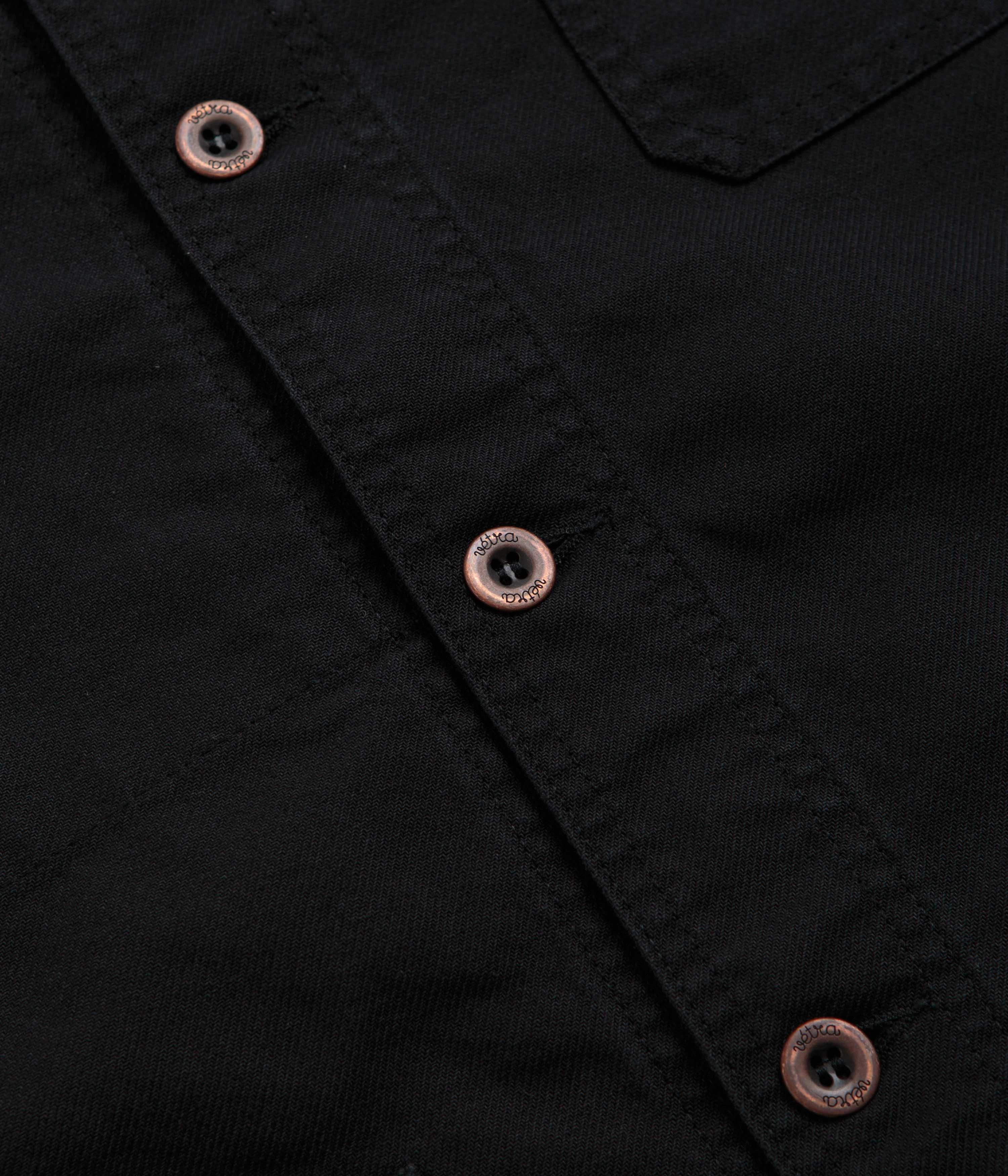 AdjustableDrawstring Oversized style Vetra 5C Organic Workwear Jacket - Black
