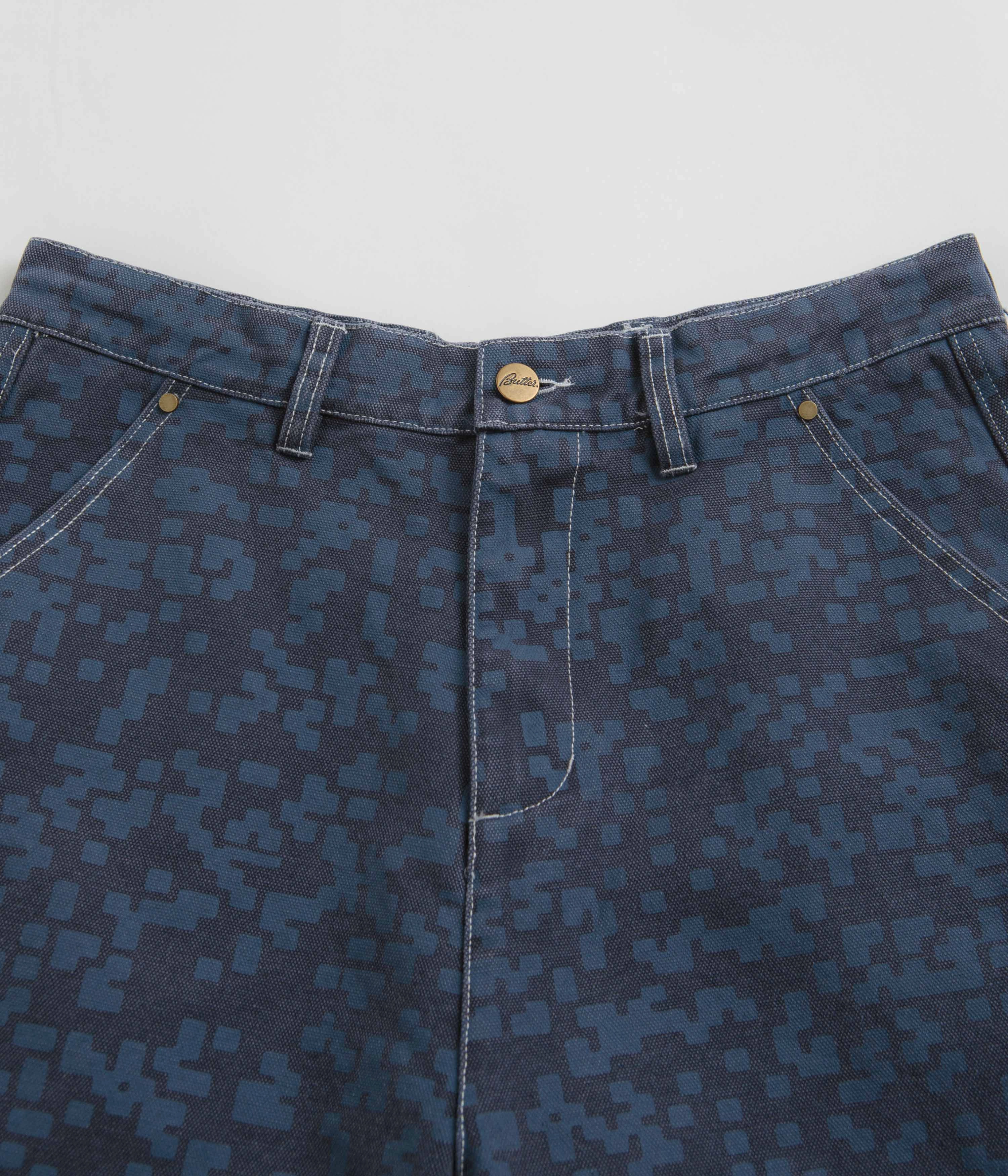 Butter Goods Work Shorts - Slate Blue Contemporary Design Relaxed Waistband