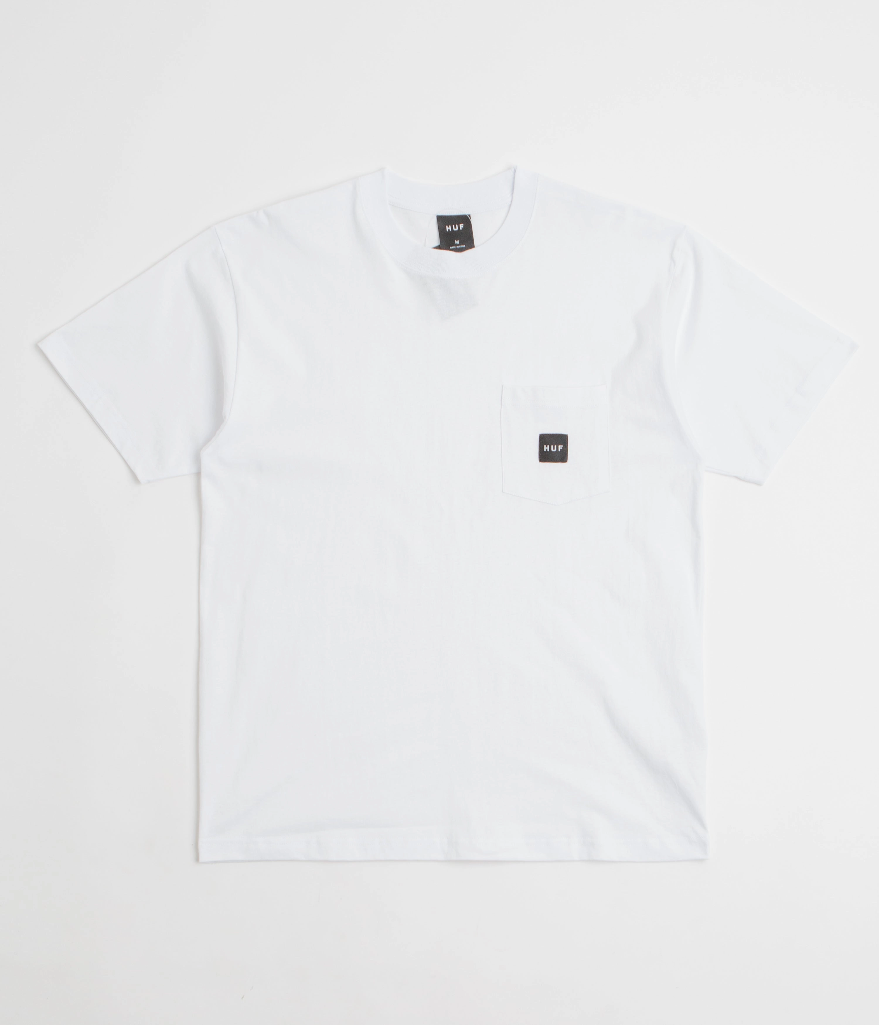 HUF Set Box Logo Pocket T-Shirt - White Casual Outfit Printed Logo