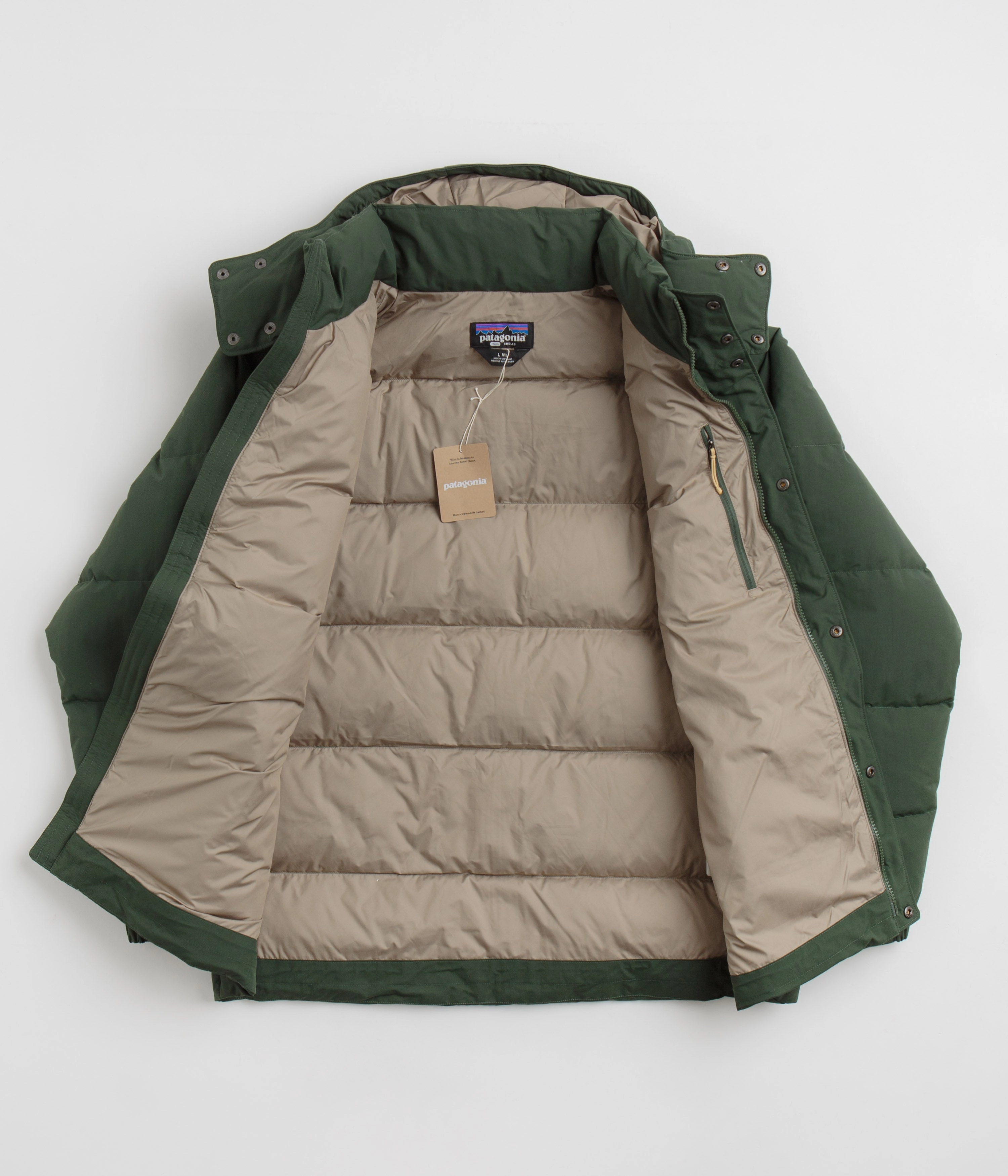 Patagonia Downdrift Jacket - Torrey Pine Green Noise Reducing Hardware