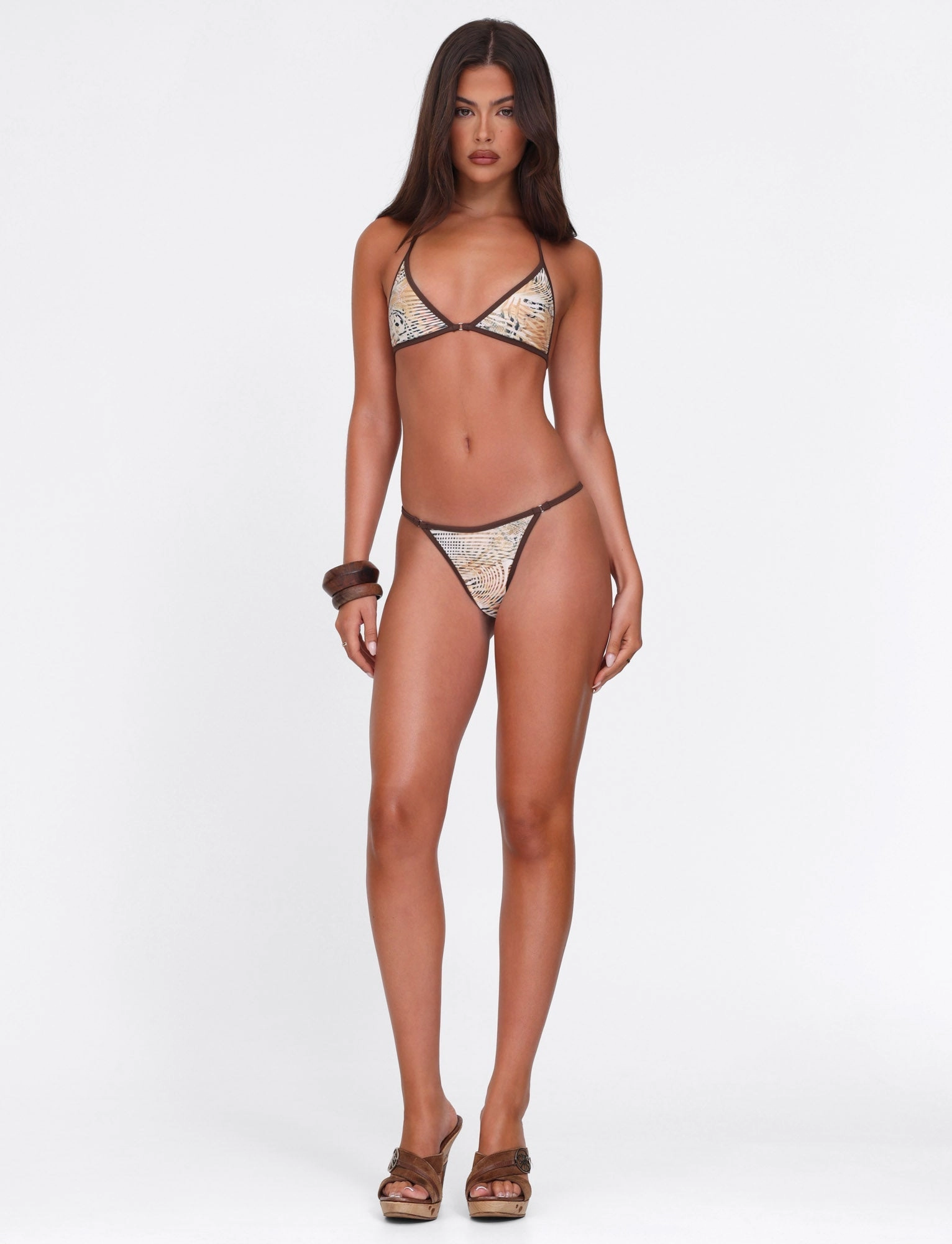 Quick Release Clasp DIANA BIKINI BOTTOM - NEUTRAL : ANIMAL : ANIMAL MARBLE