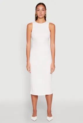 Practical work-to-play piece Luxe Appeal Textured Knit Cut Out Midi Dress