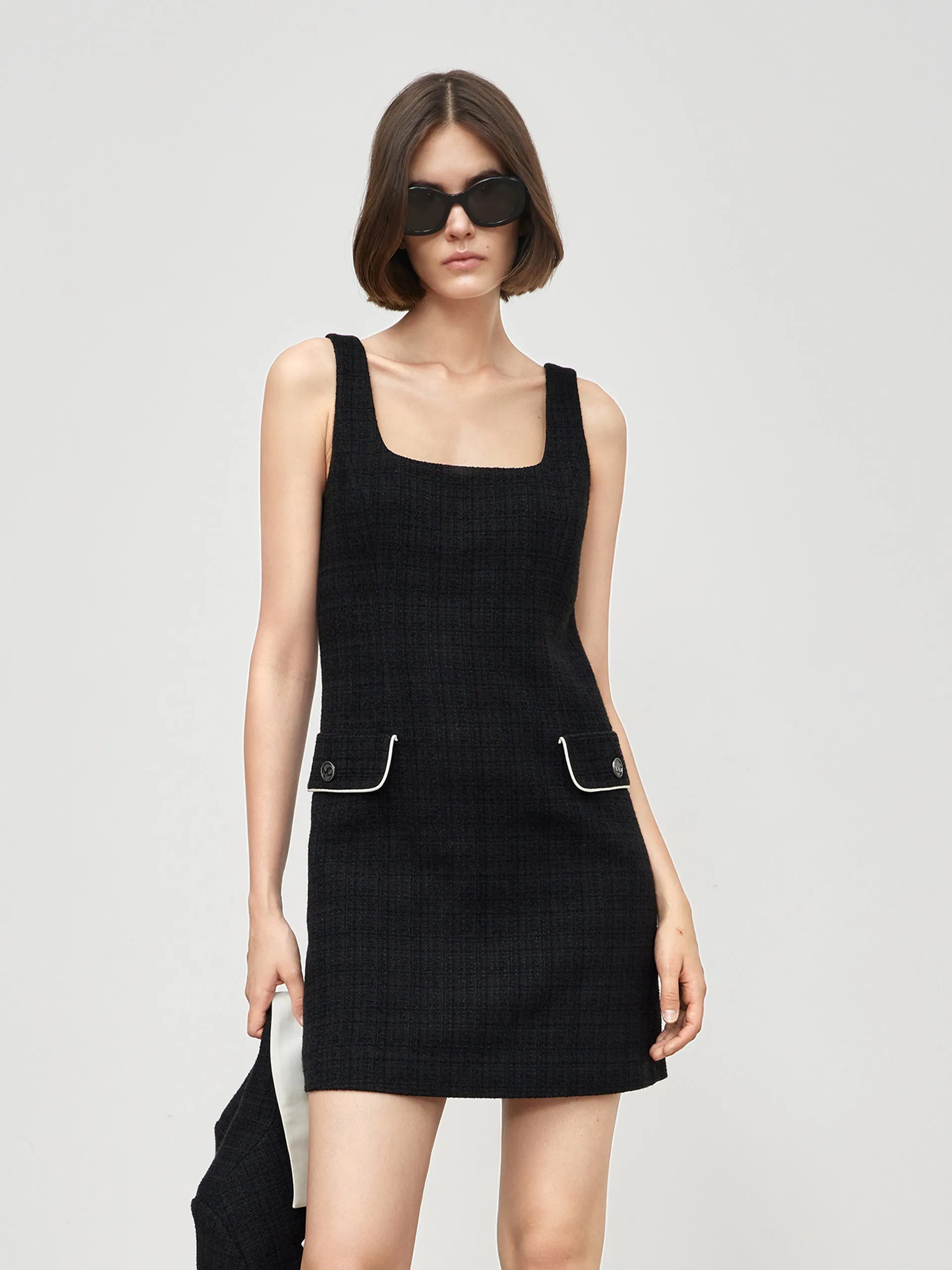 Perfect Cut Breathable Comfort Wear Textured Slim Fit Cami Dress