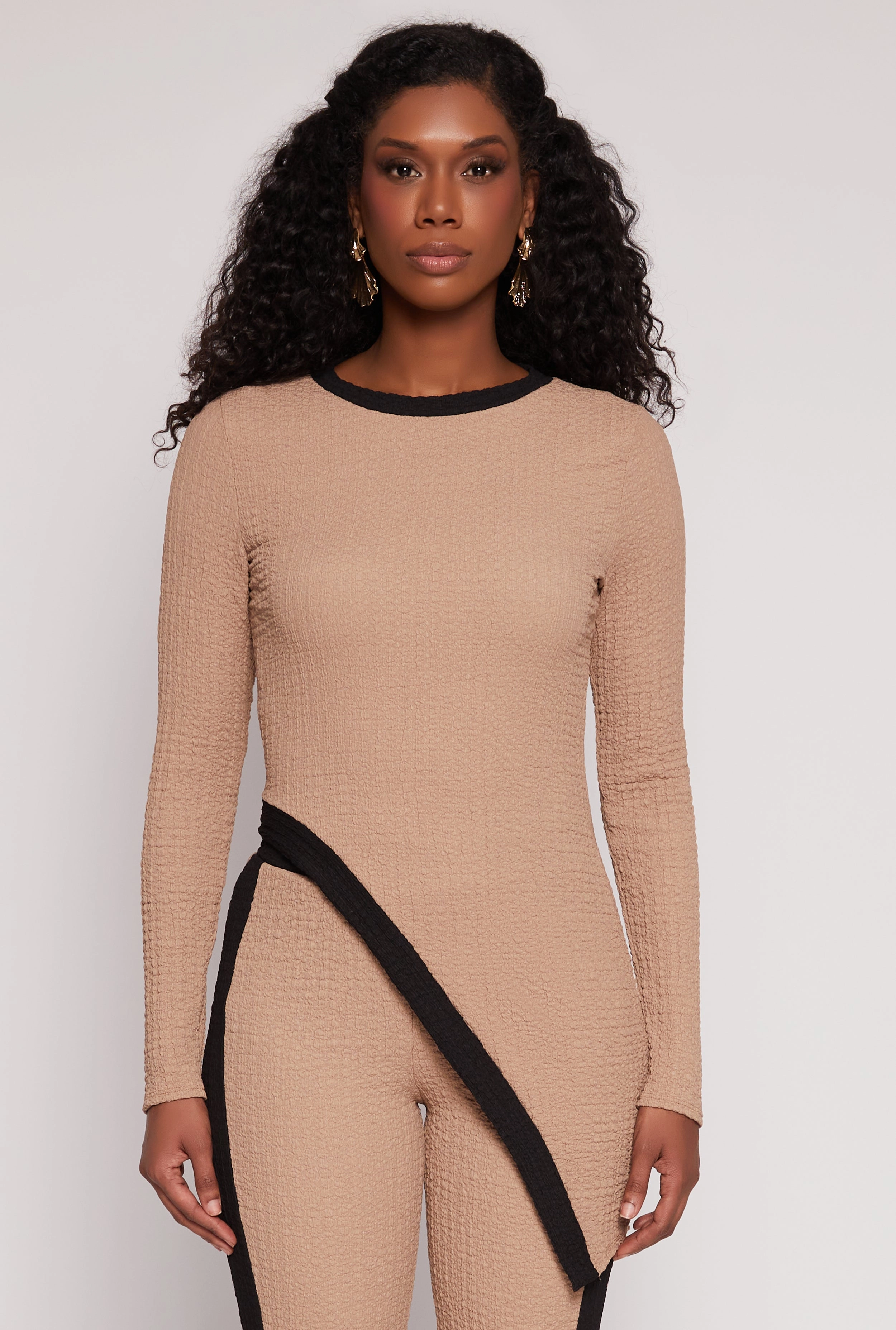 Textured Knit Asymmetrical Top Birthday gift