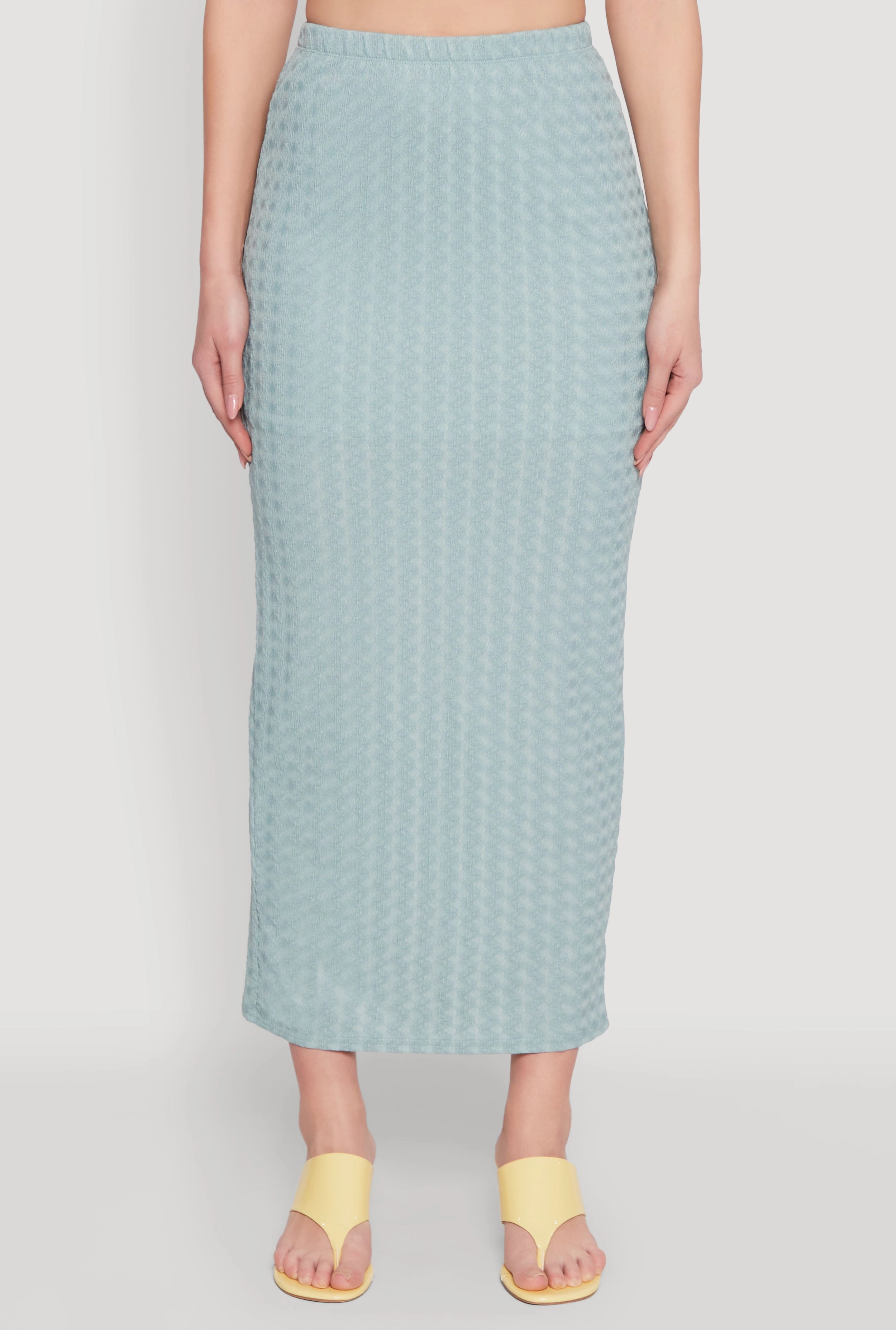 Textured Knit High Waisted Maxi Skirt Breezy Outfit