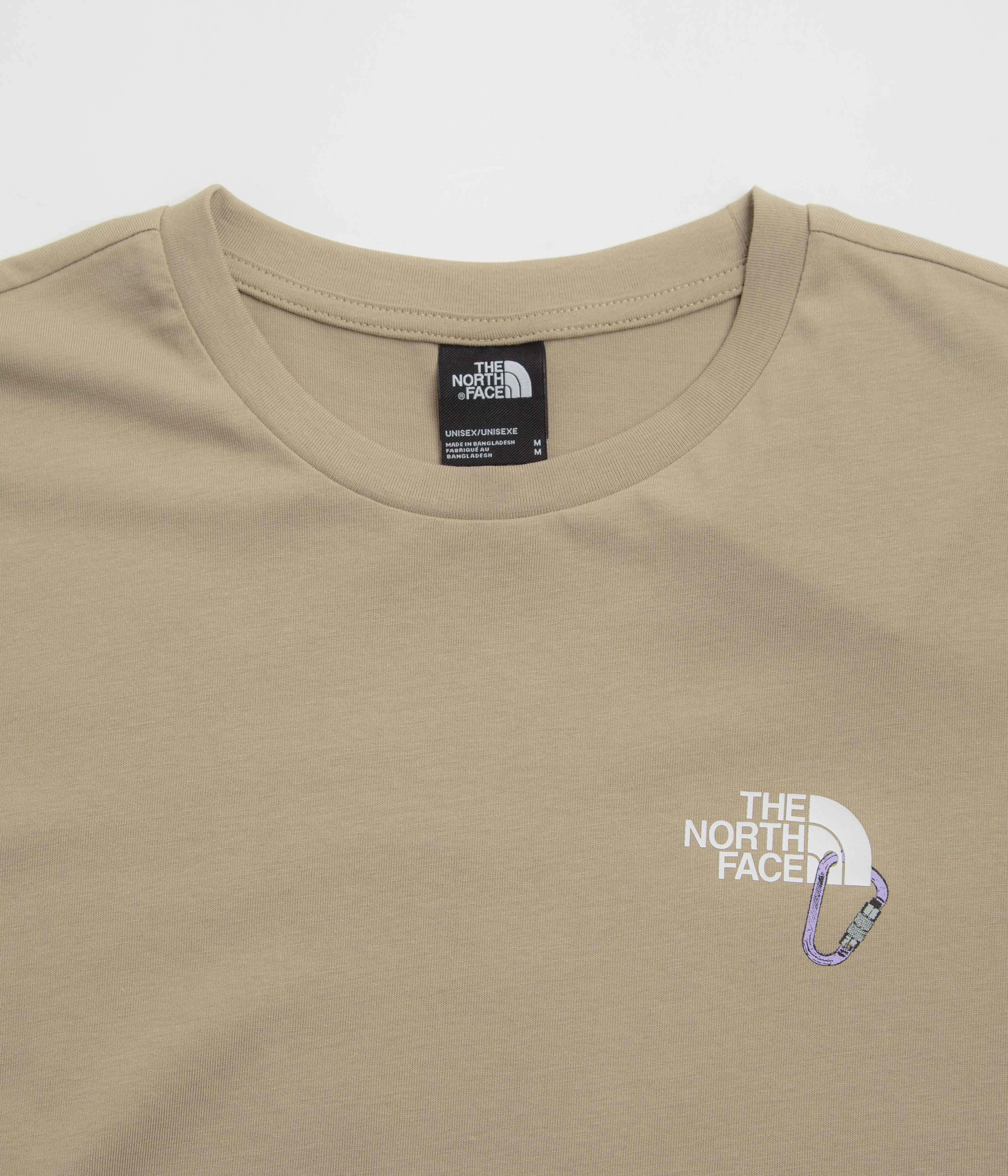 The North Face Explore Carabiner Relaxed T-Shirt - Mushroom Grey Sun Protection Athletic Comfort Wear