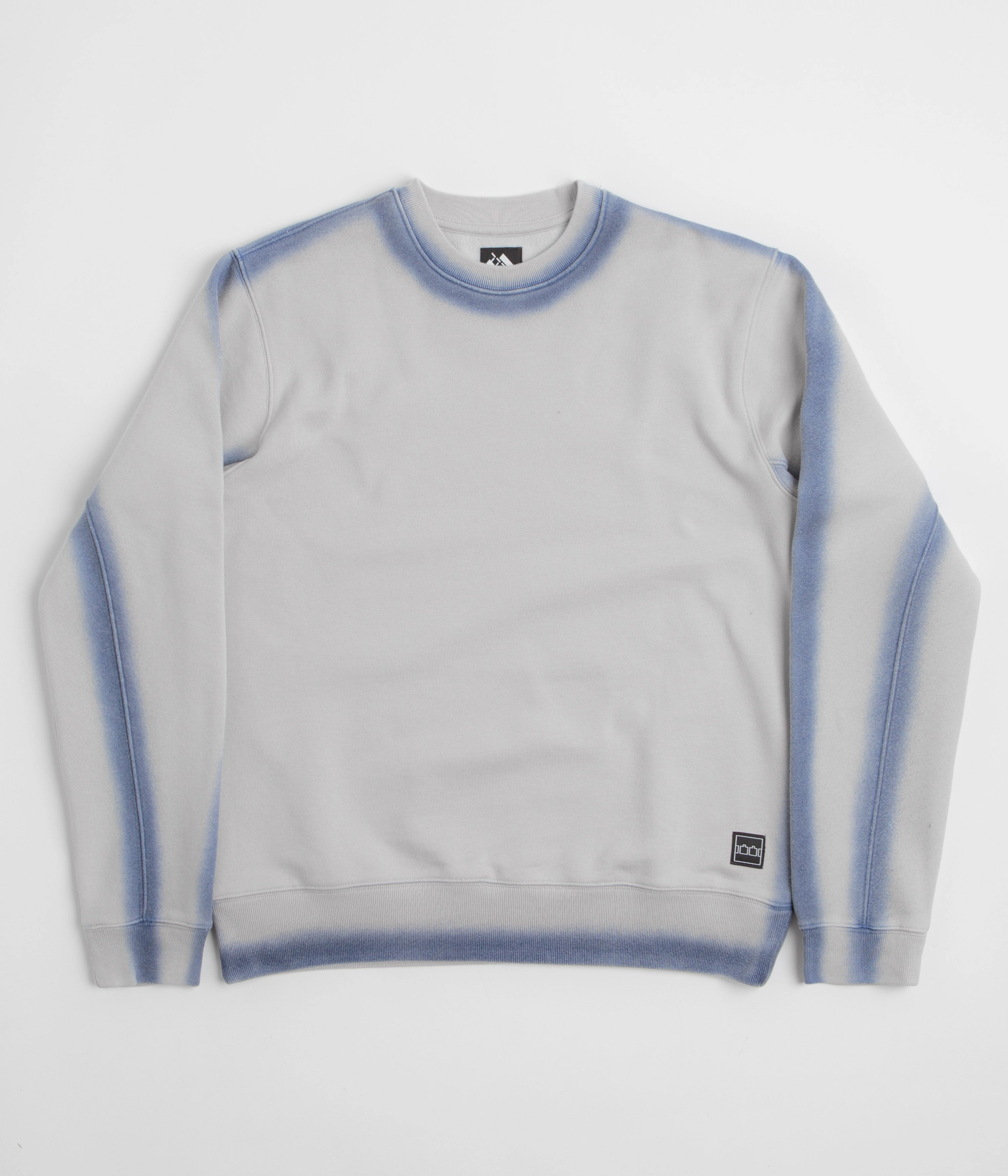 The Trilogy Tapes Overdyed Crewneck Sweatshirt - Grey / Blue Cold Comfort Fine Gauge