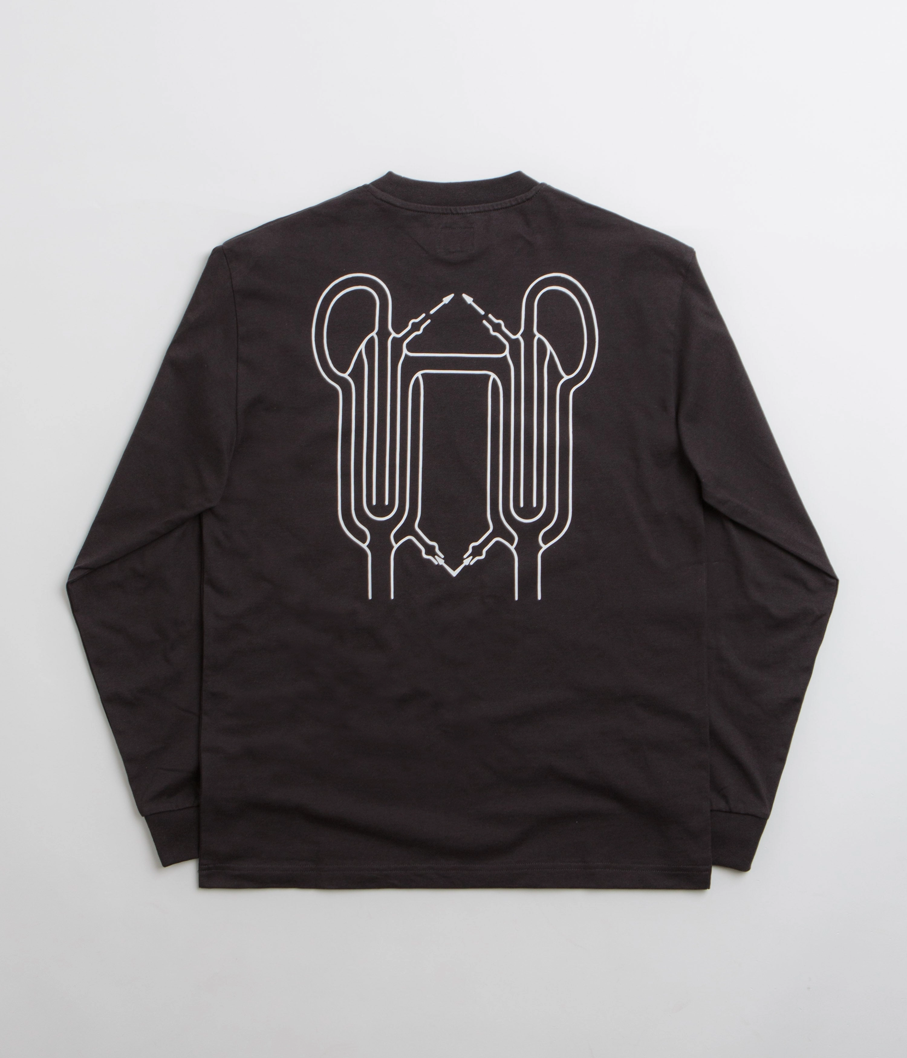The Trilogy Tapes Winter Glassworks Long Sleeve T-Shirt - Black Micro Perforation Urban Casual Look