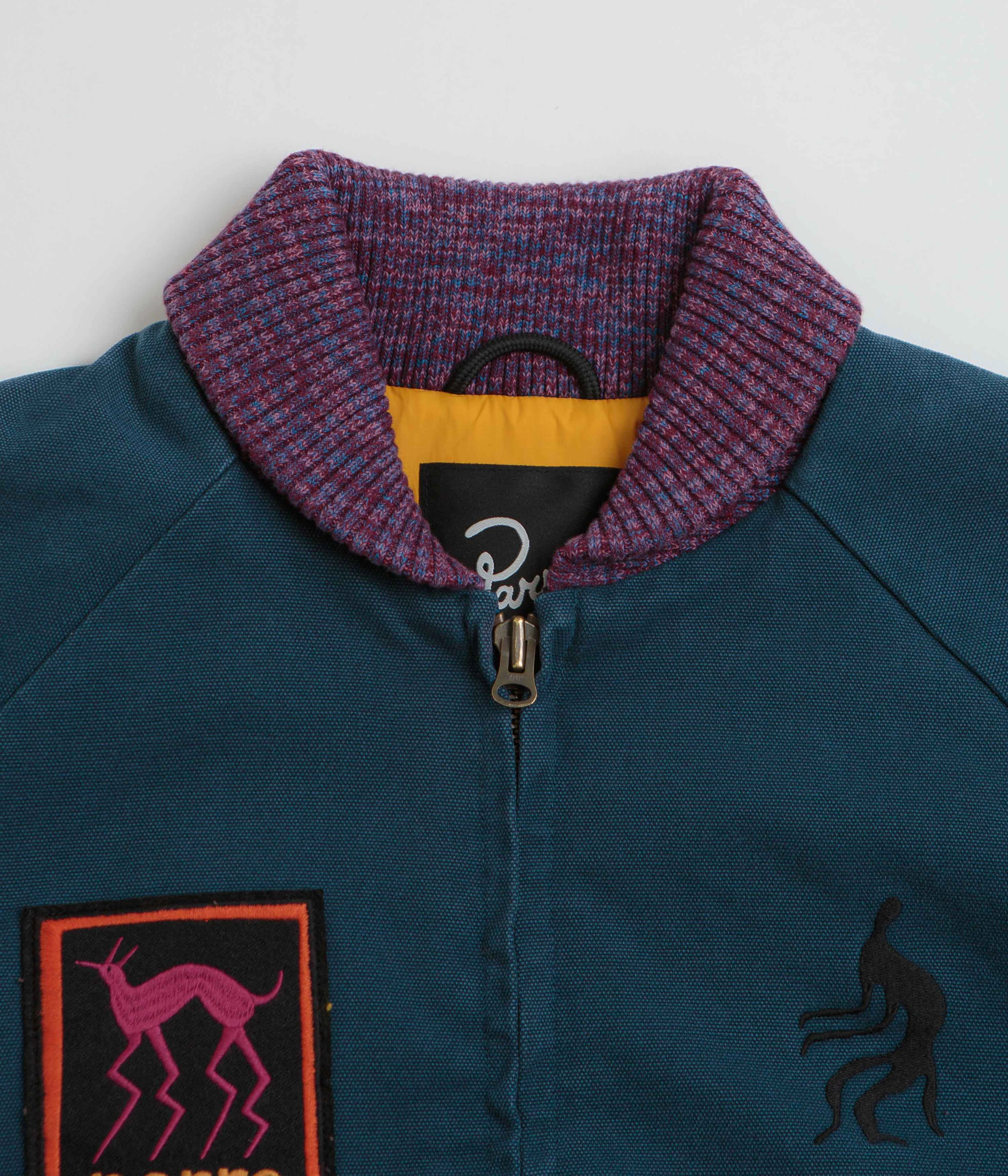 SiliconeGrip by Parra Skull Stalker Varsity Jacket - Washed Blue
