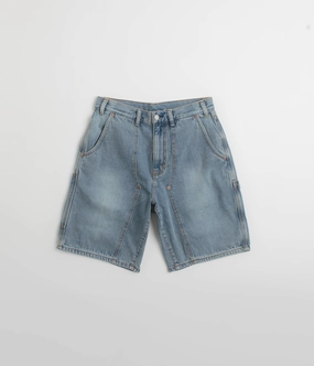 maternity option energetic look thisisneverthat Denim Carpenter Shorts - Washed Blue