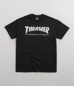 Thrasher Skate Mag T-Shirt - Black Summer Comfort Fit For Movement