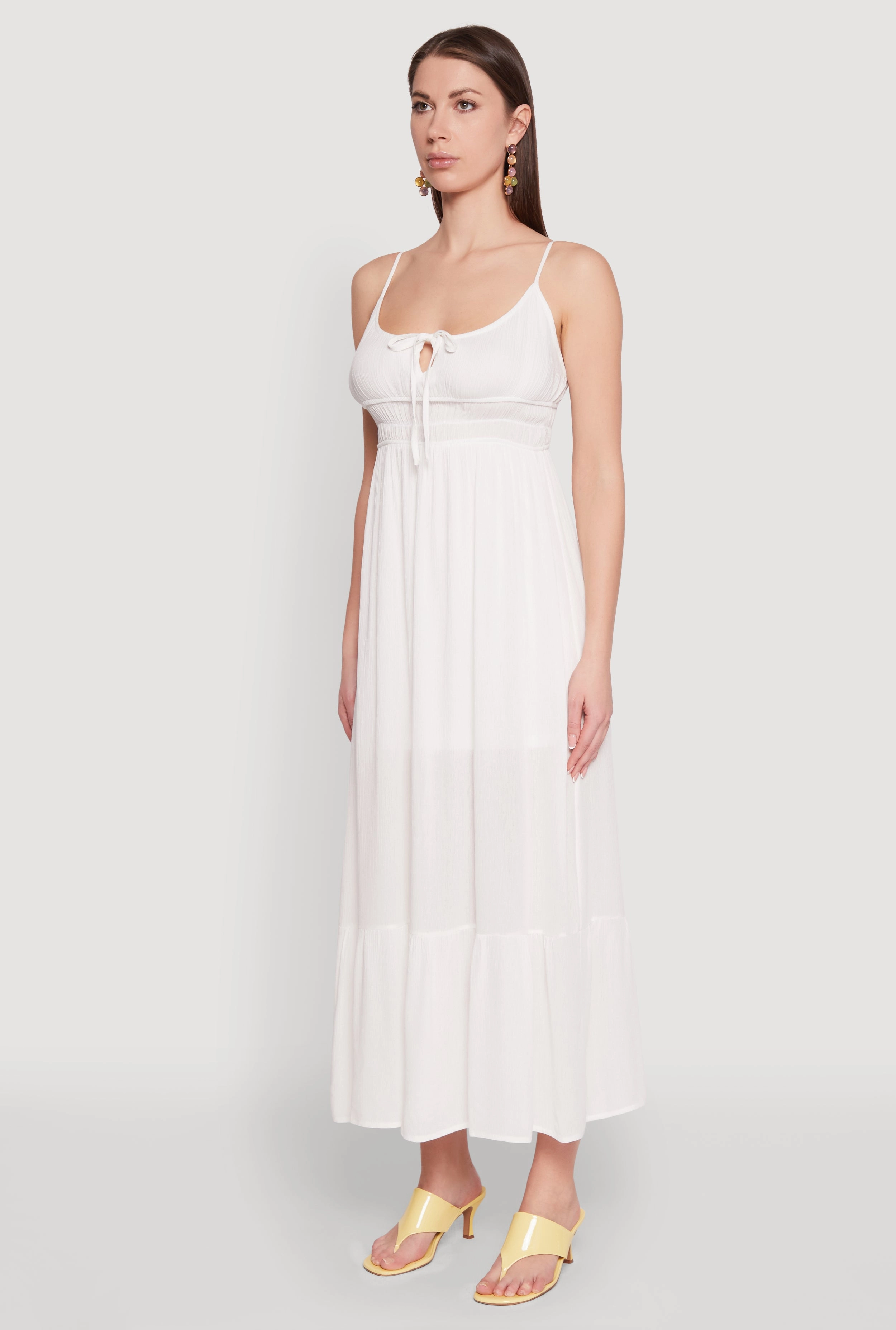 Tie Front Keyhole Maxi Dress Ready Anytime