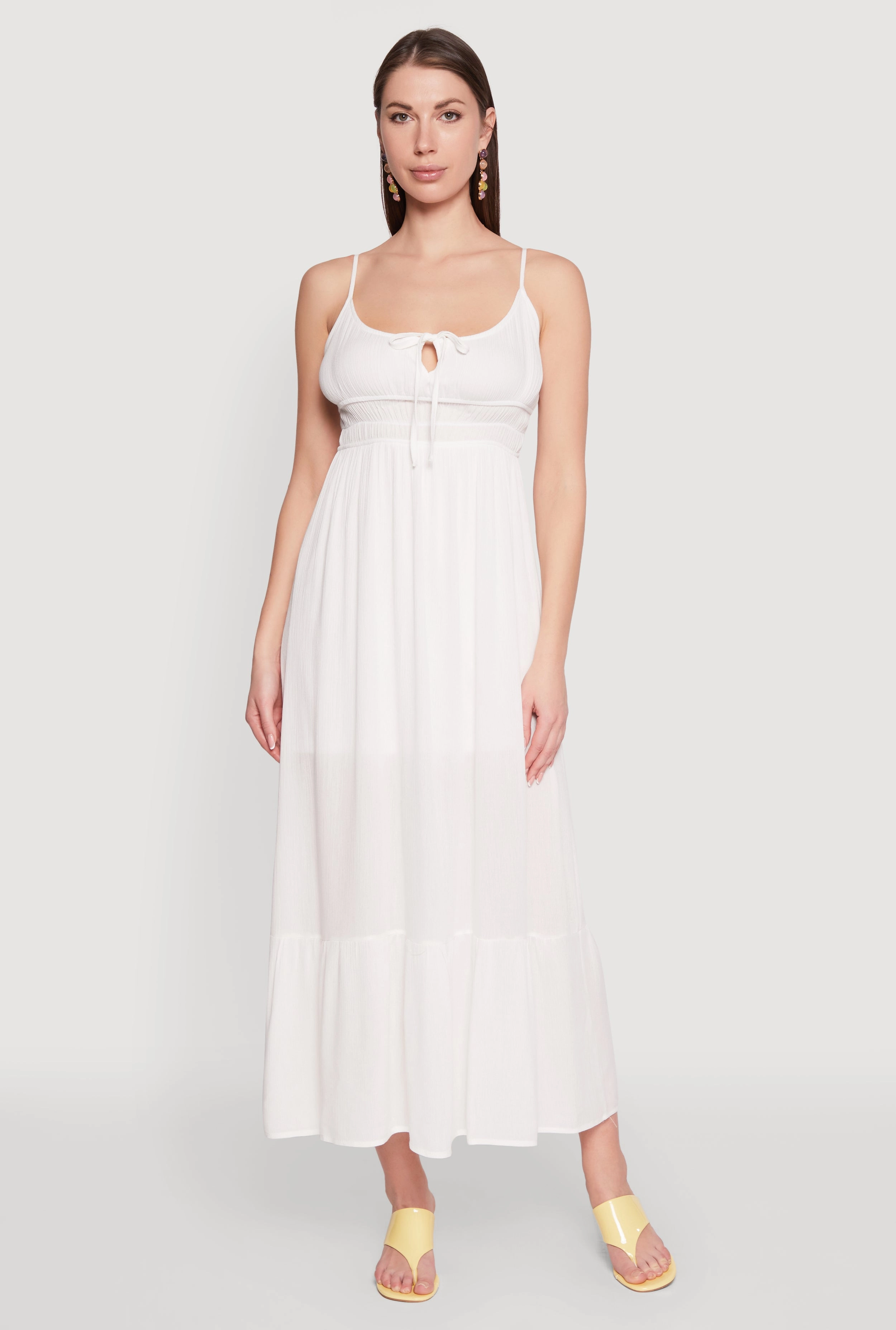 Tie Front Keyhole Maxi Dress London Edge
