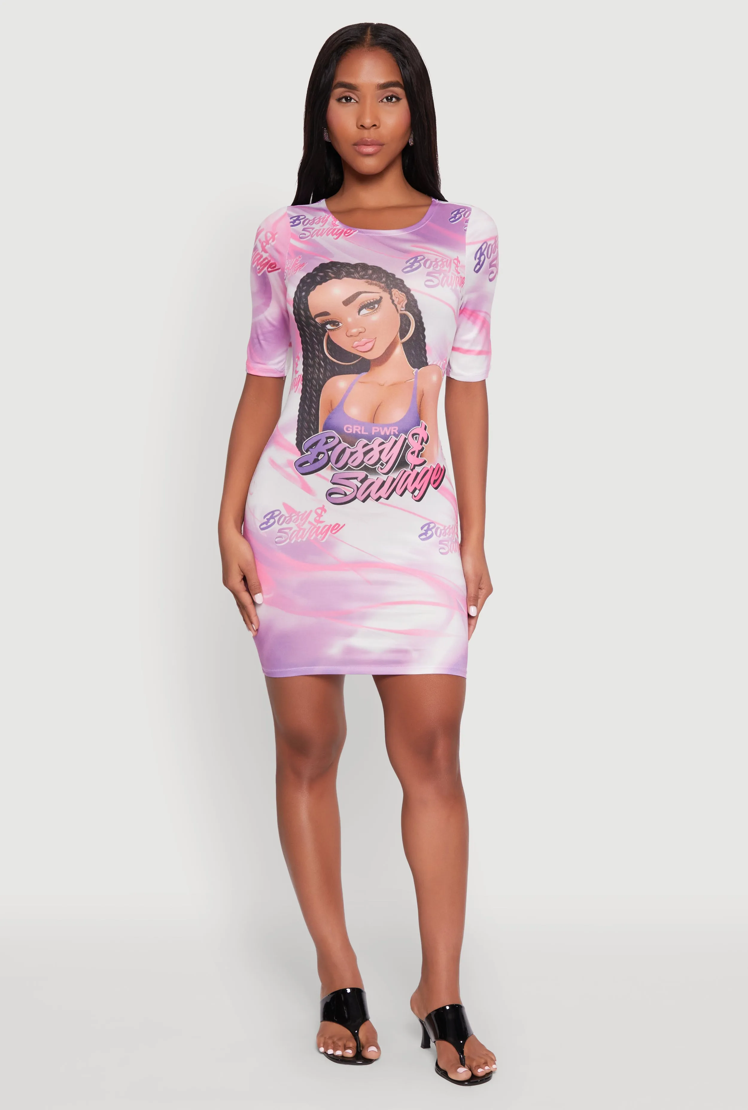 Bossy and Savage Graphic T Shirt Dress Ready Anytime Mood Focused