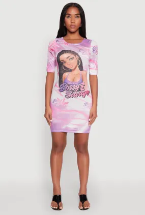 Bossy and Savage Graphic T Shirt Dress petite size