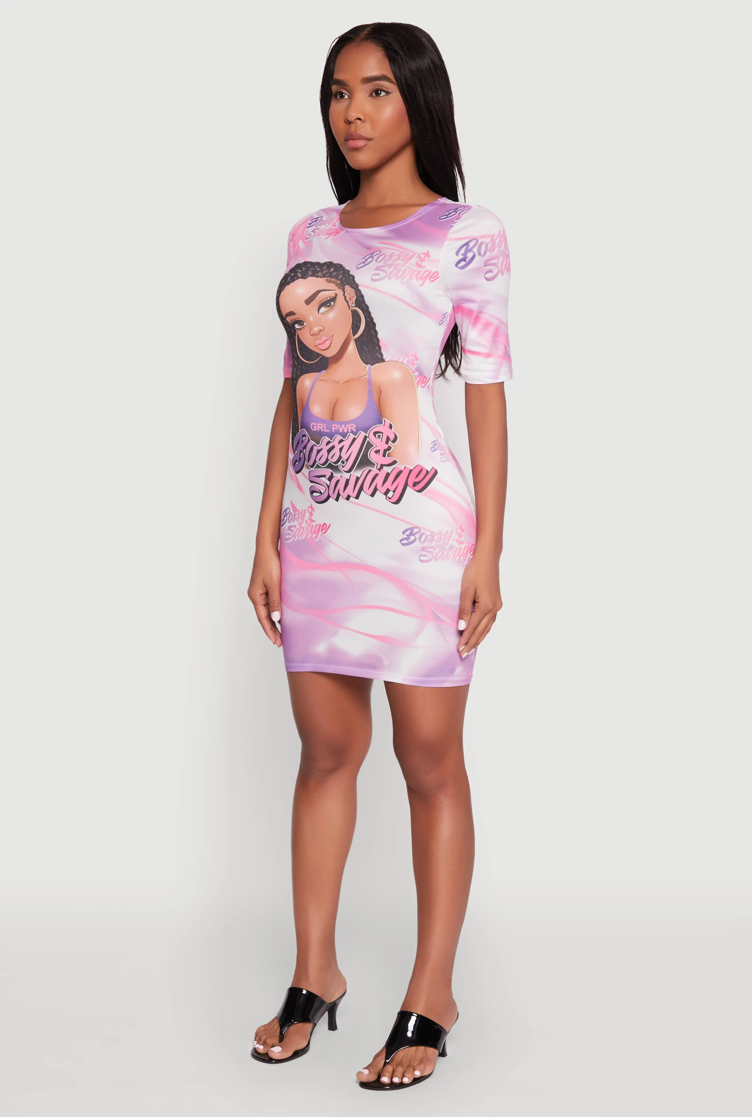 Bossy and Savage Graphic T Shirt Dress Timeless boho dress Relaxed Look