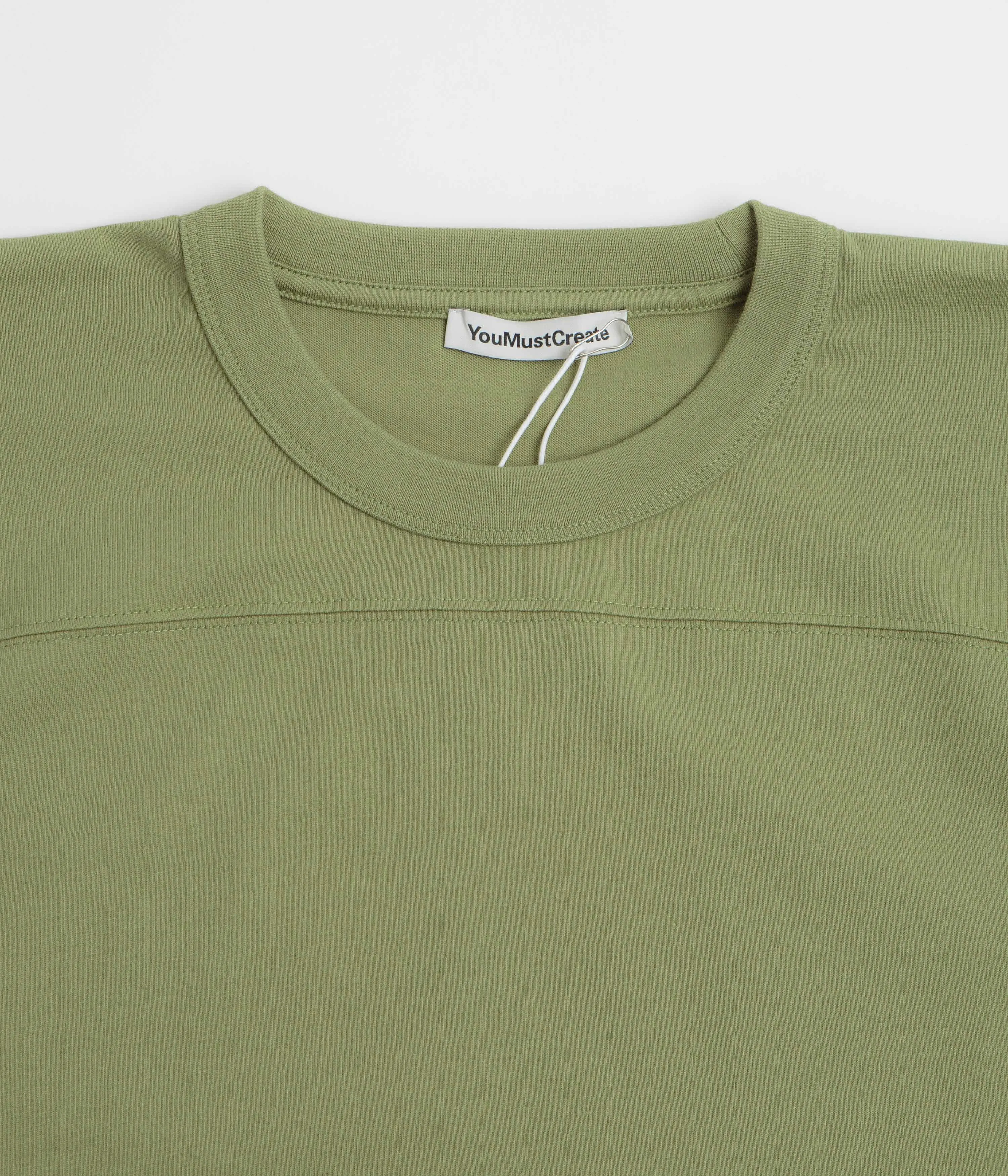 YMC Skate T-Shirt - Green / White Metallic Finish