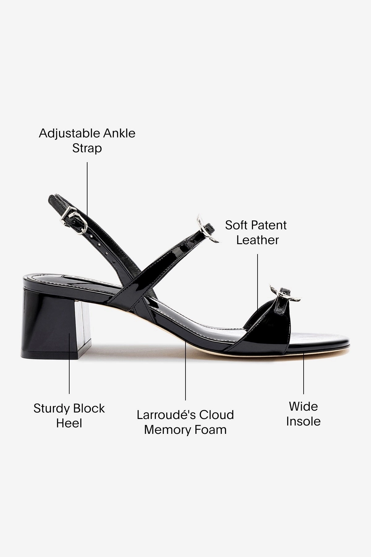Chill Gear Light Tread Tinx Block In Black Patent Leather