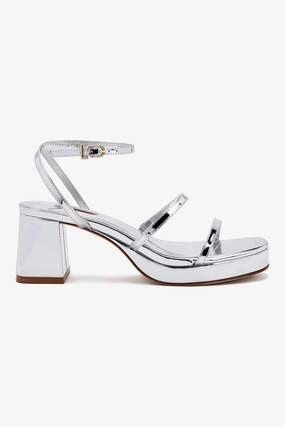 Gio Sandal In Silver Specchio Washable Shock Absorbing Technology