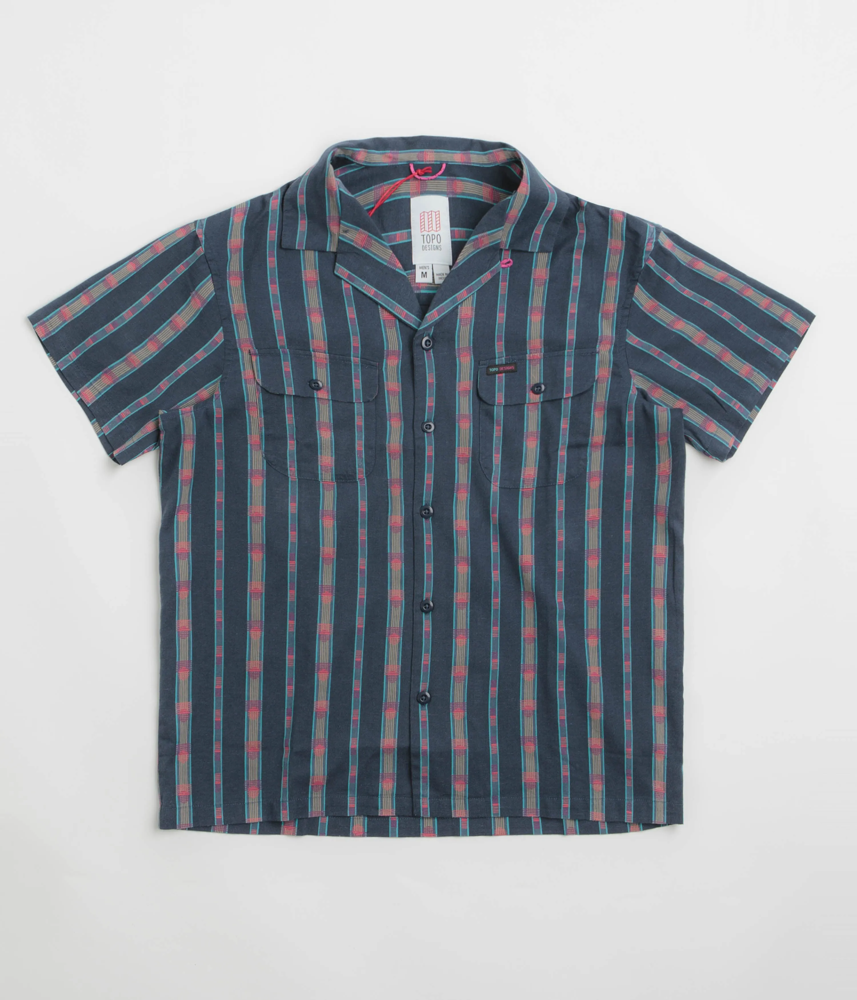 Festive Look Thermal regulation Topo Designs Daytripper Short Sleeve Shirt - Sunset Stripe Midnight