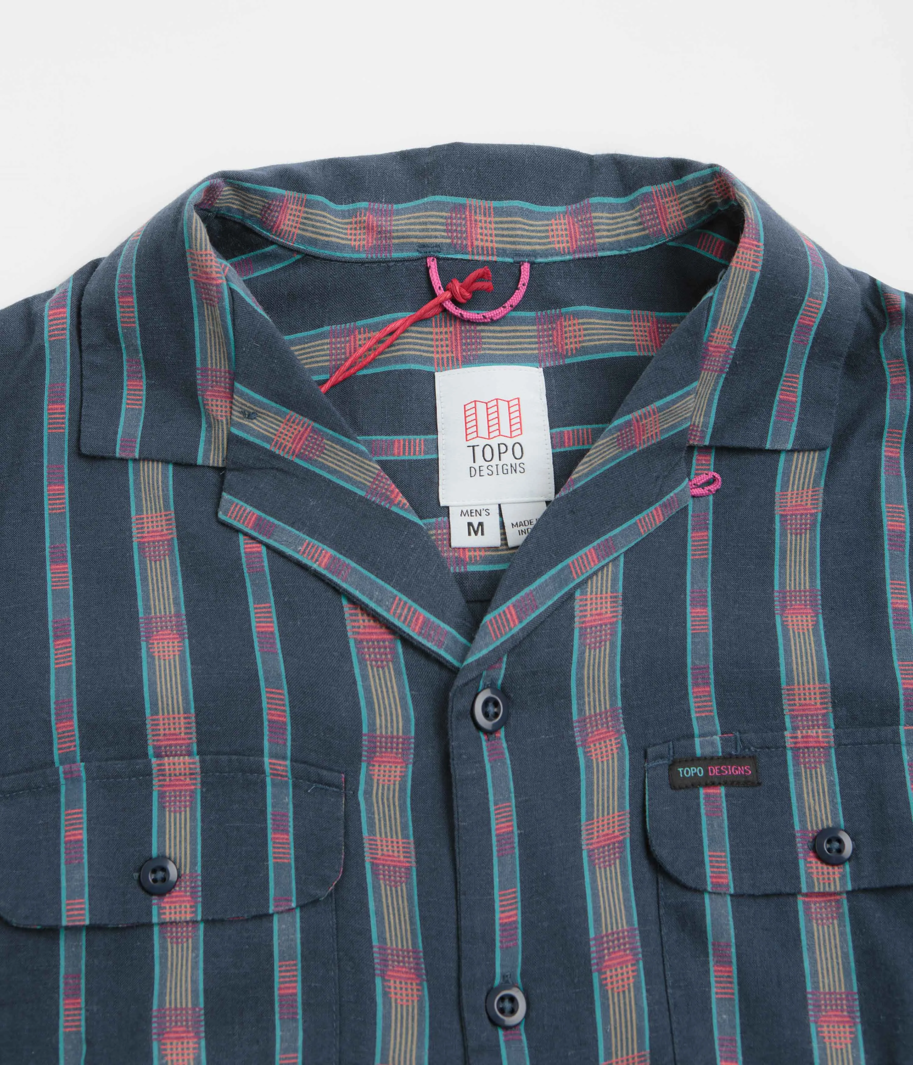 Corporate Retreat Cultural Inspired Topo Designs Daytripper Short Sleeve Shirt - Sunset Stripe Midnight