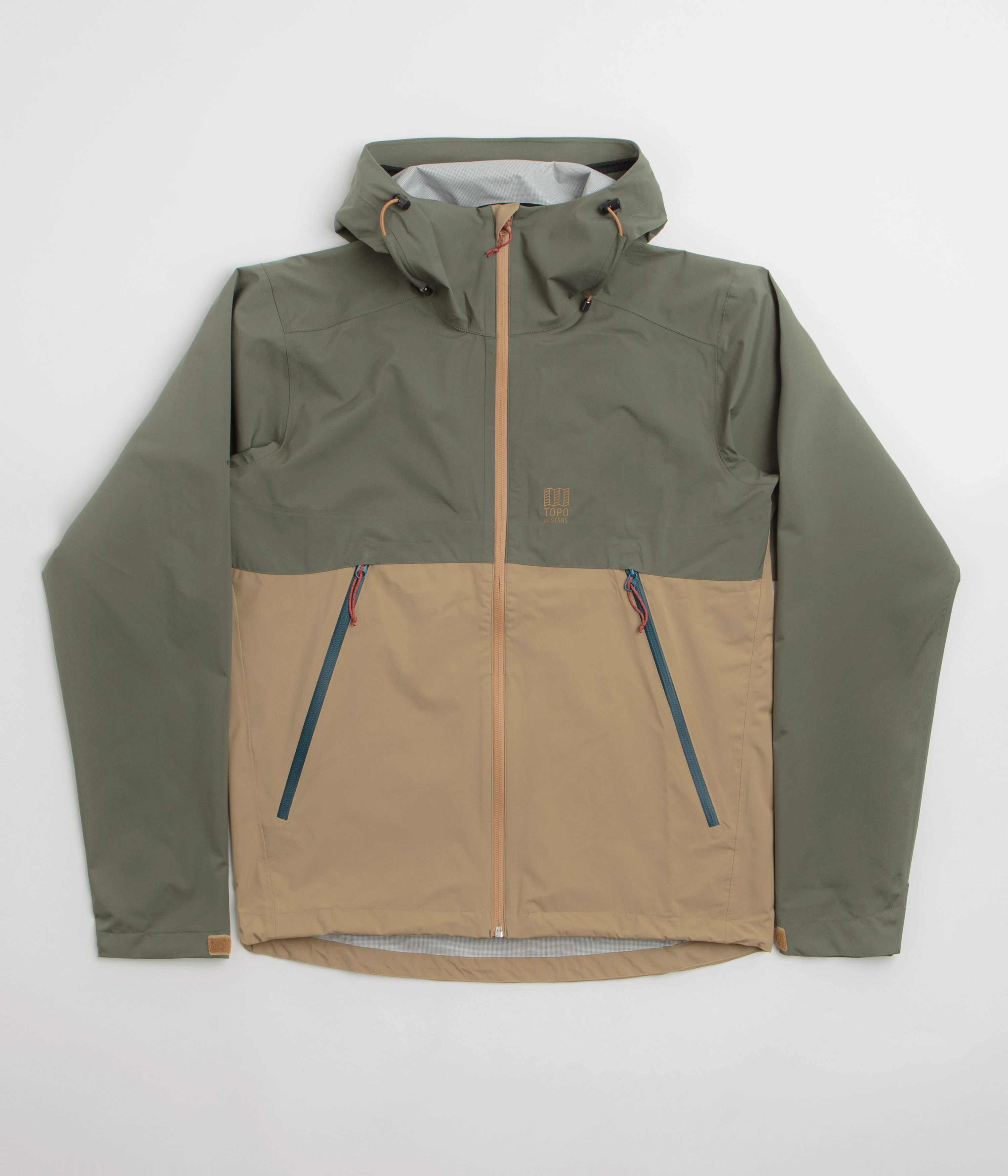 Roll Up Hood SlimSilhouette Topo Designs Global Jacket - Beetle / Elmwood