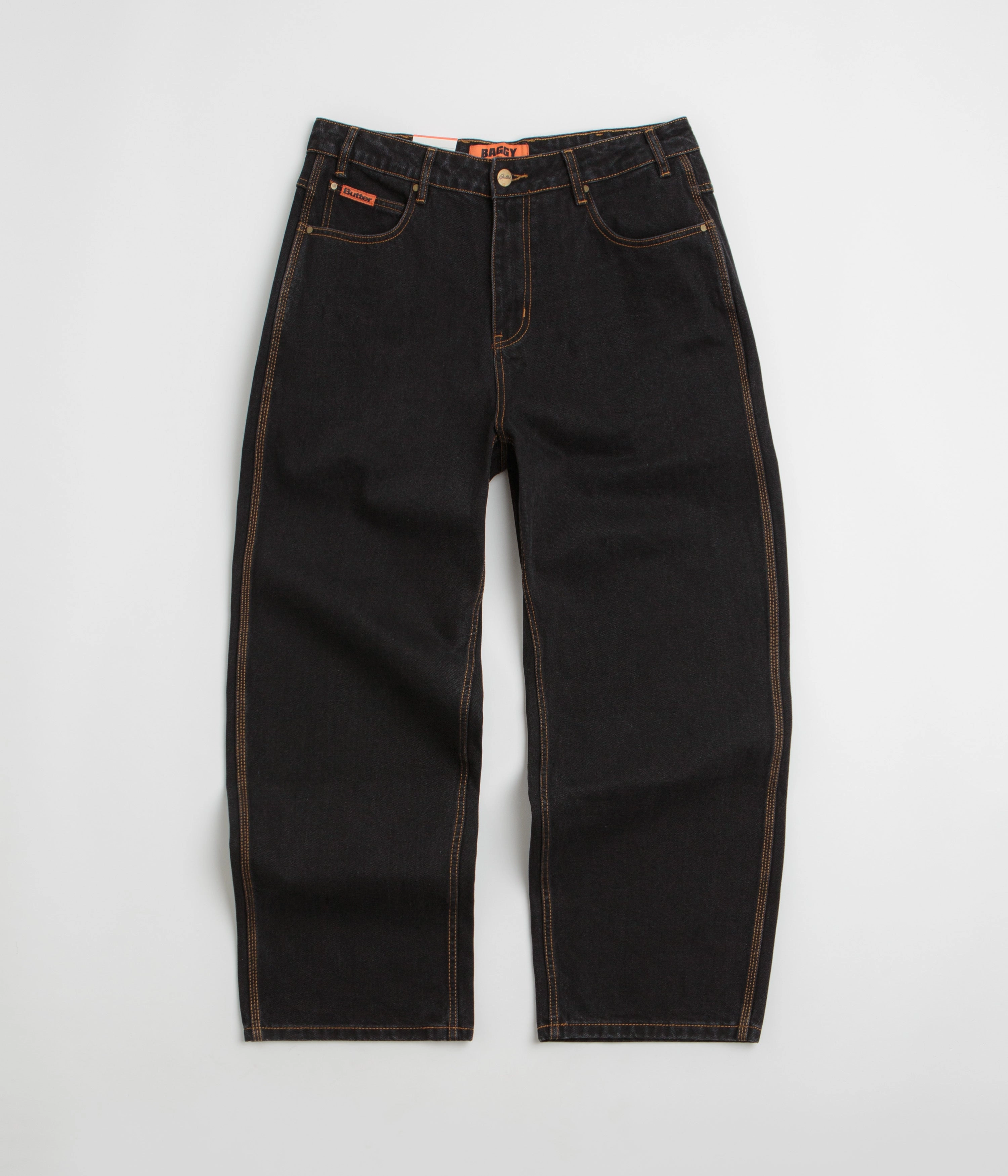 Butter Goods Baggy Jeans - Washed Black / Black Water Repellent
