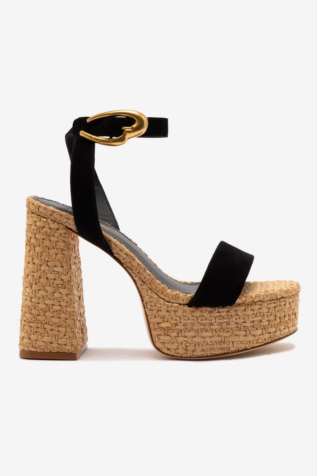 Practical Walking Shoes Light Travel Sandals Dolly Verona Sandal In Black Suede and Natural Raffia