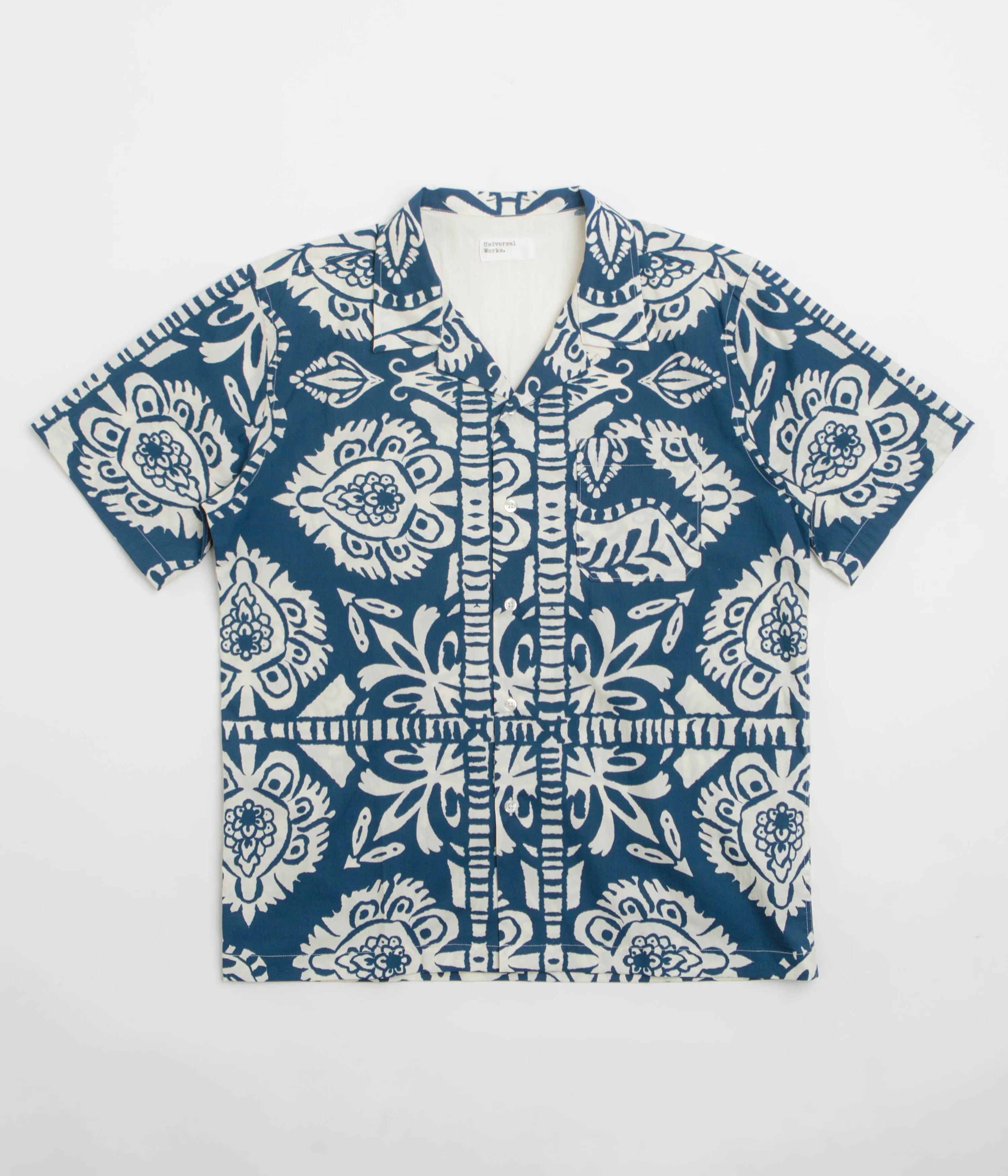 Durable Material Universal Works Road Shirt - Navy / Island Print