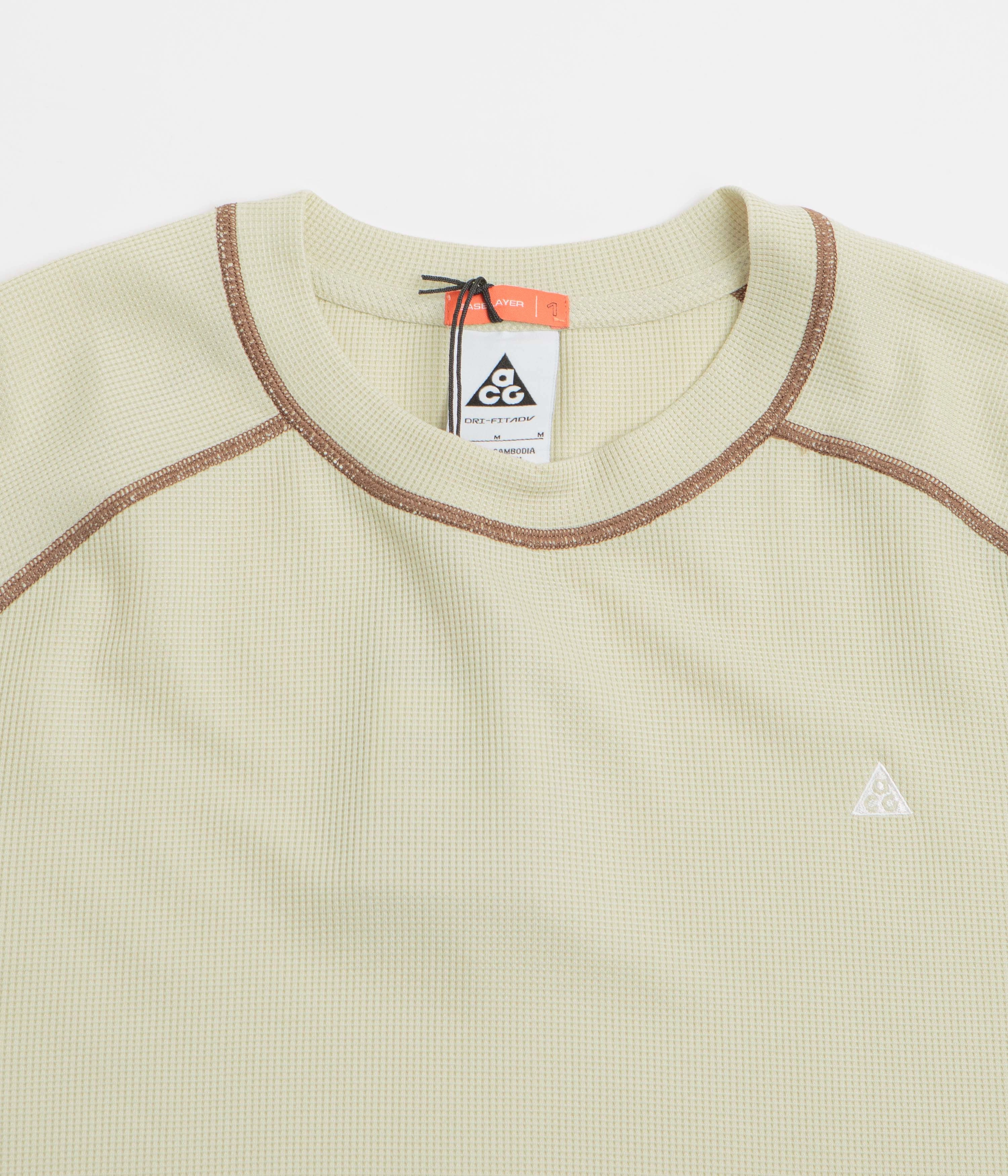 Nike ACG Chinati Long Sleeve T-Shirt - Light Khaki / Parachute Beige / Summit White Layered Collar Timeless Top