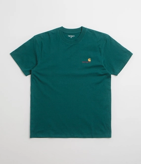 Outdoor Trend Soft Fabric Carhartt American Script T-Shirt - Malachite