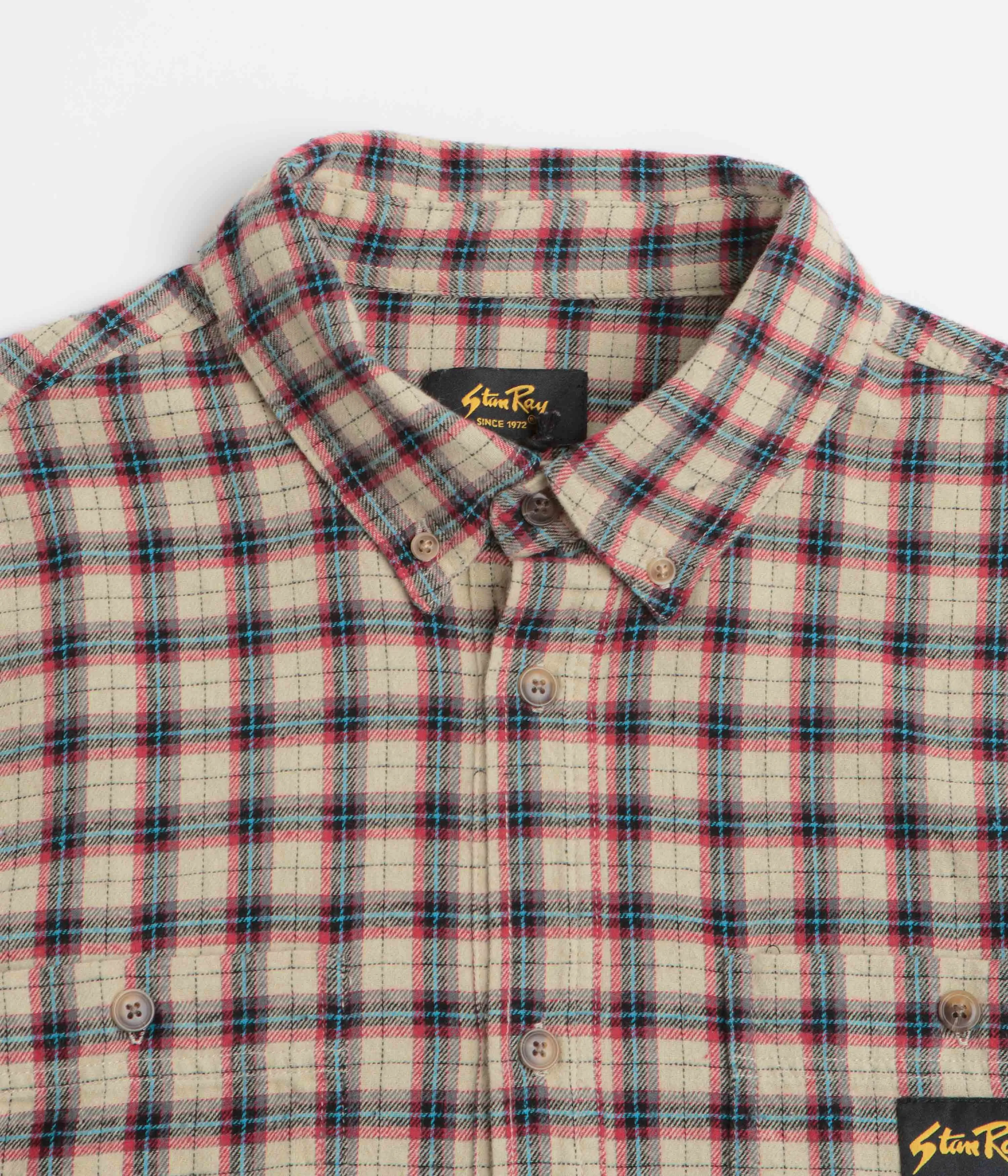 Eco-Friendly Choice Embellished Neckline Stan Ray Flannel Shirt - Easy Natural Plaid