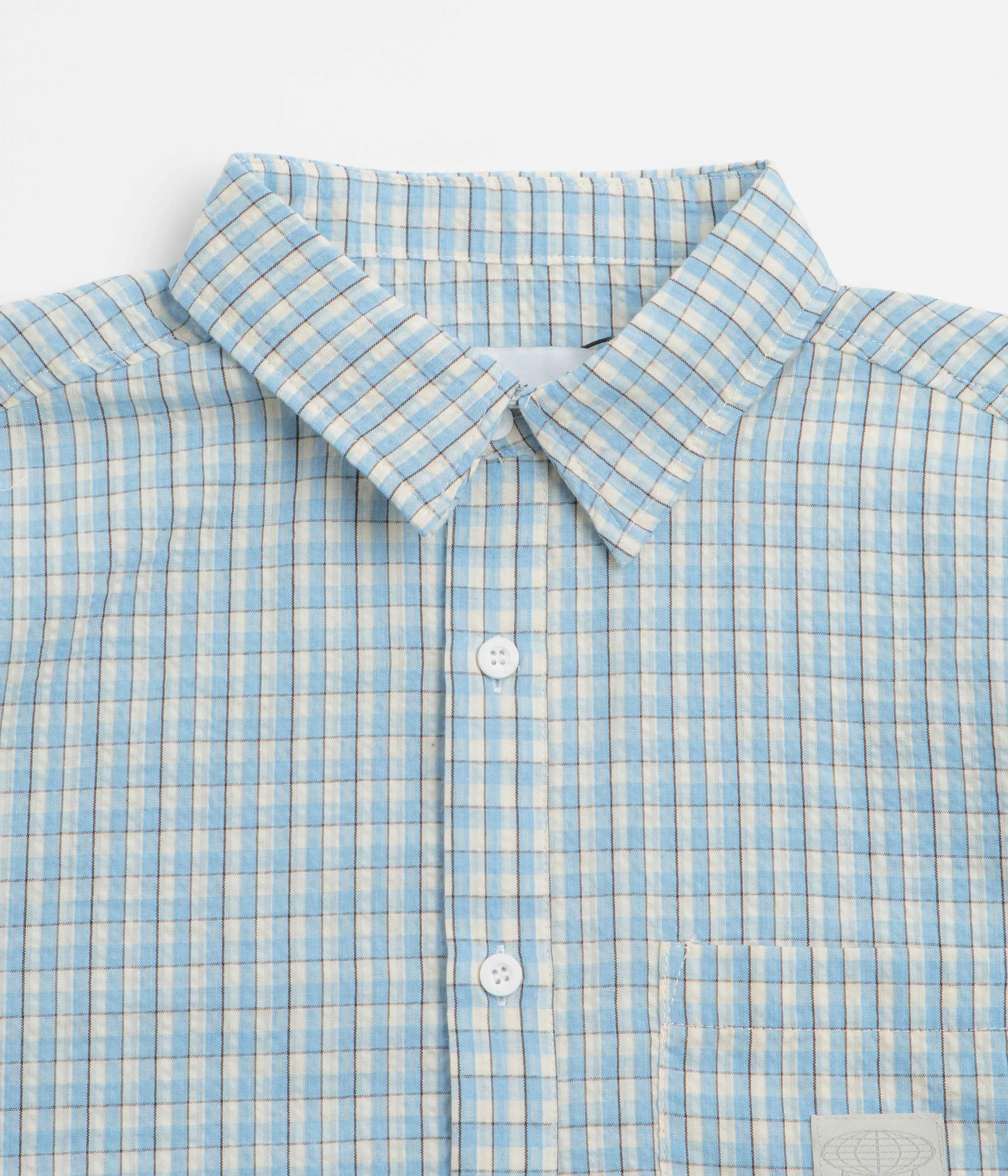 Butter Goods Equipment Short Sleeve Shirt - Blue Double Stitched Hems Easy Styling